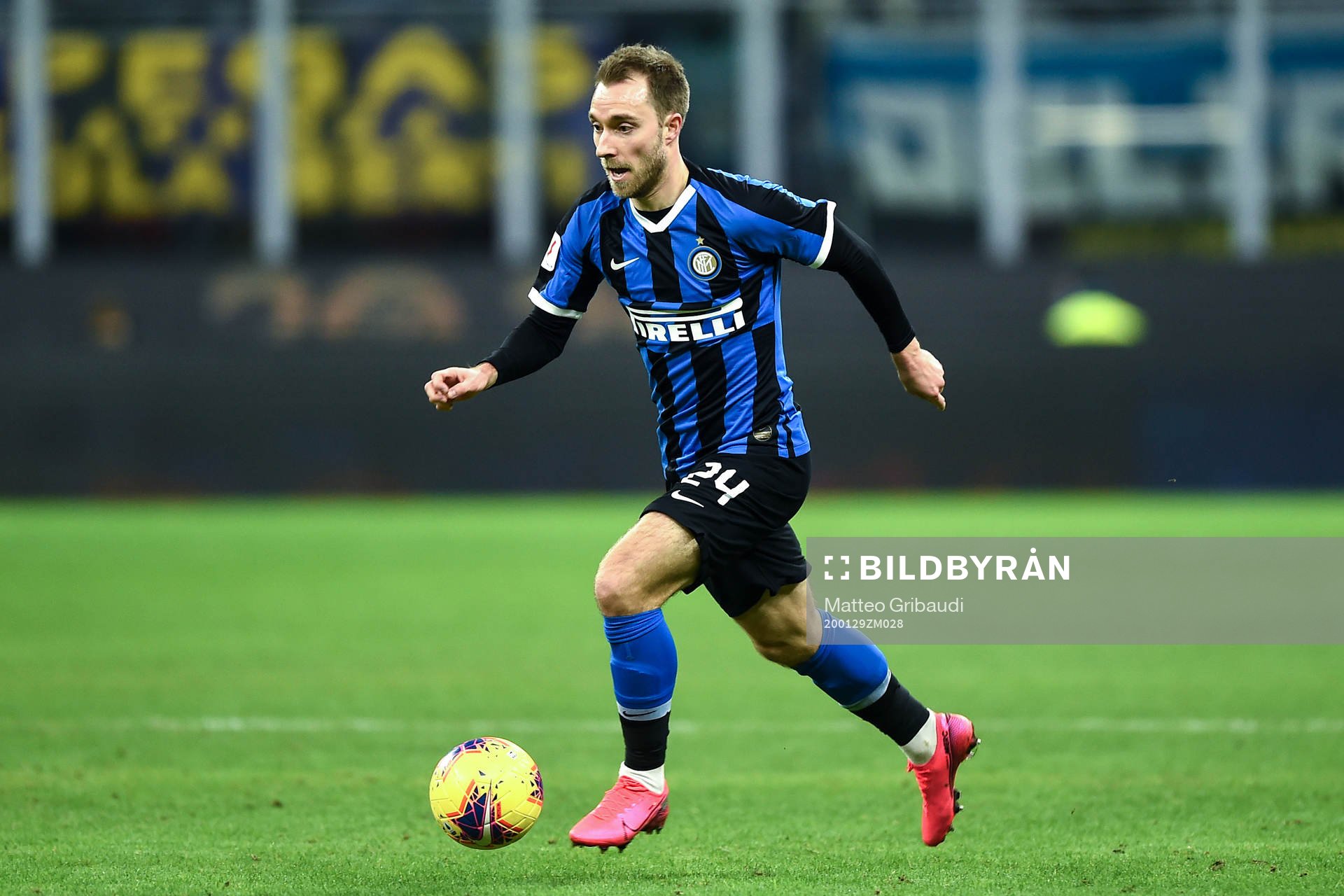 Fotboll, Italienska Cupen, Kvartsfinal, Inter - Fiorentina: January 29, 2020, Milan, Italy: Christian Eriksen of Inter during the Coppa Italia quarter final match between Inter vs Fiorentina at Giuseppe Meazza, Milan January 29th, 2020. 