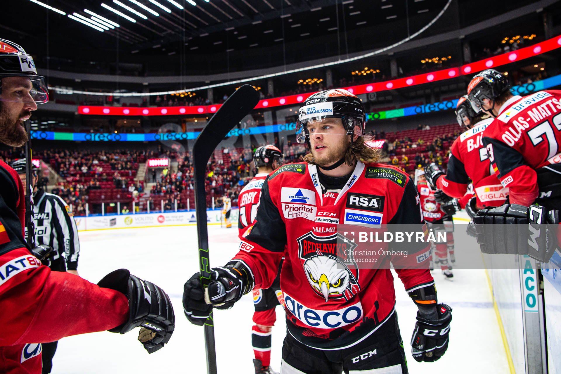 Malmö Redhawks Nicolai Meyer jublar