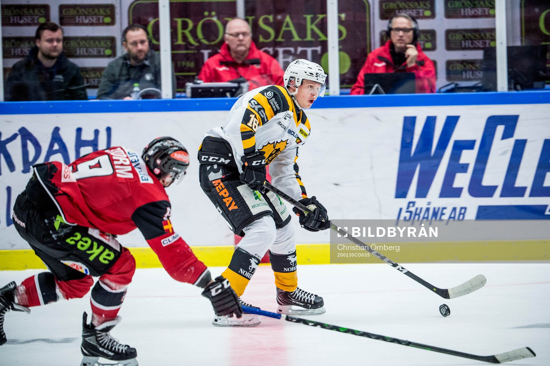 Skellefteås Linus Lindström mot Malmö Redhawks Frederik