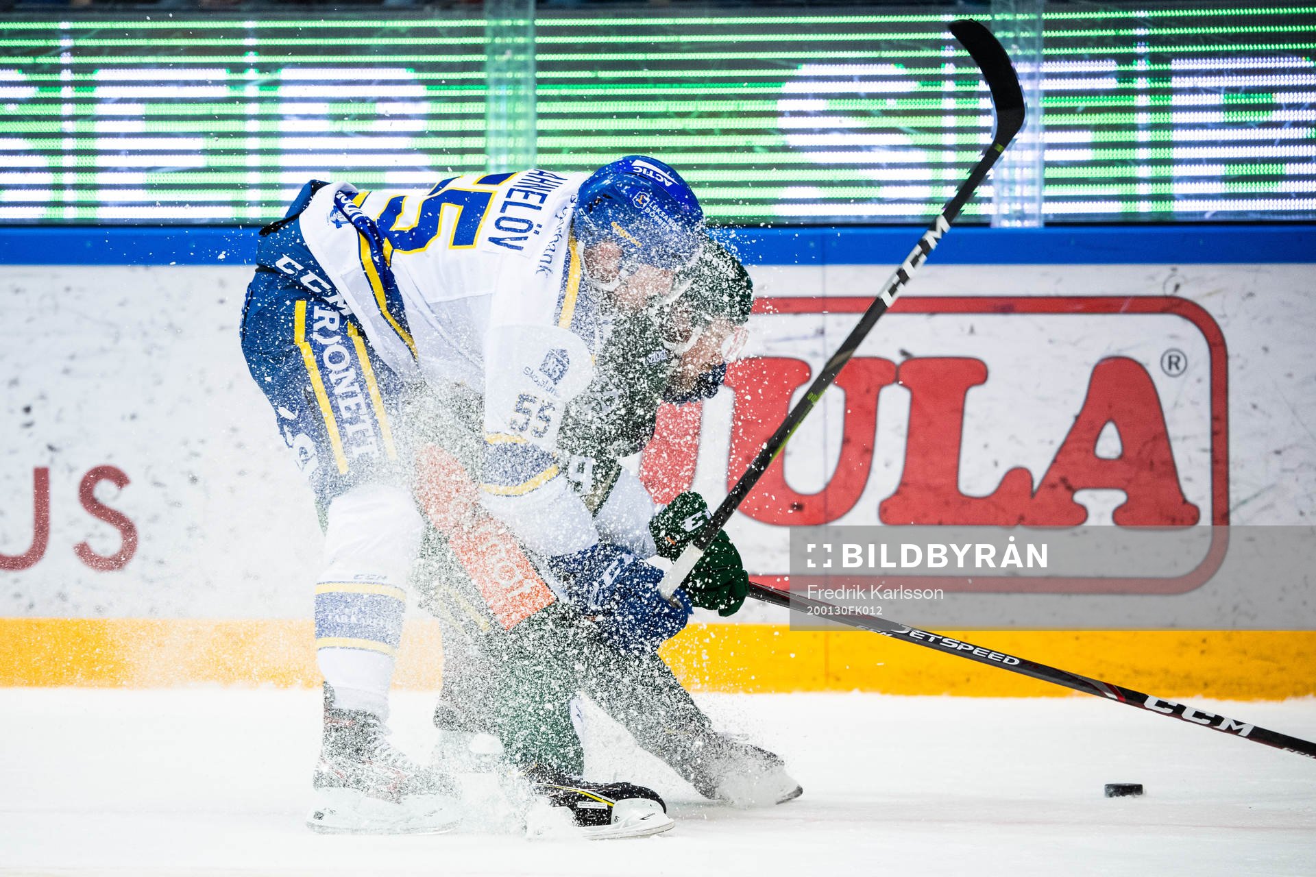 Leksands Jonas Ahnelöv och Färjestads Linus Johansson