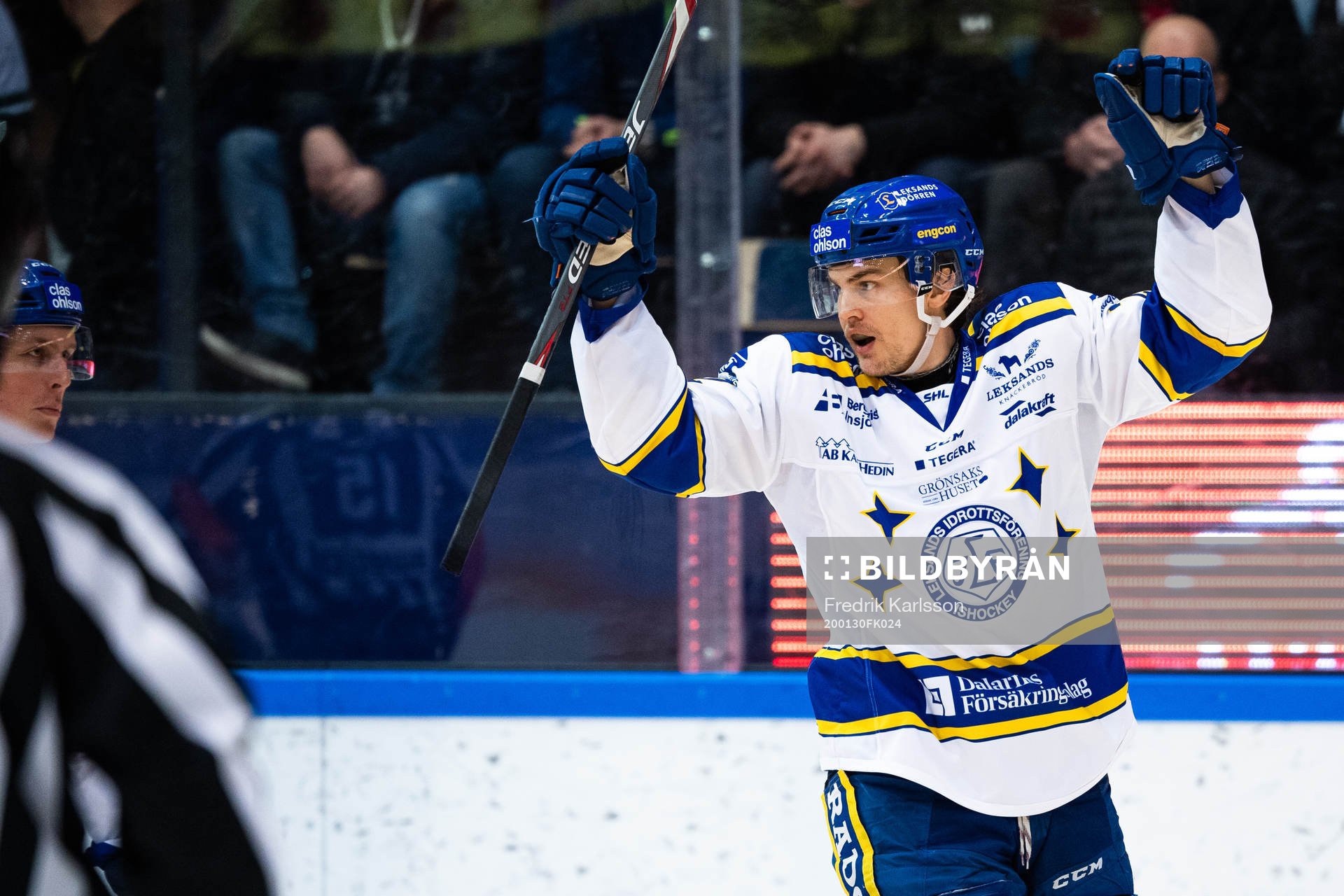 Leksands Sebastian Wännström jublar