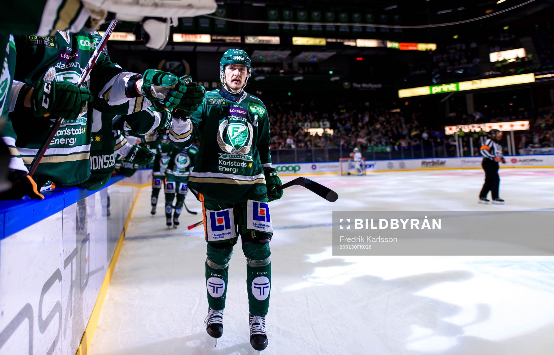 Färjestads Linus Johansson jublar