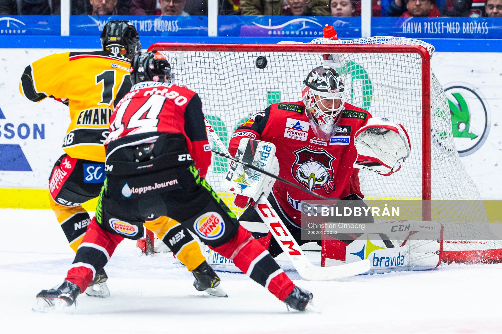 Luleås Einar Emanuelsson gör 1-3 bakom Malmö Redhawks