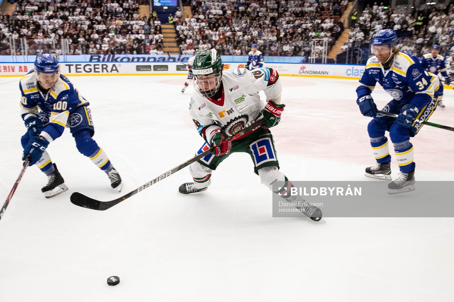 Leksands Martin Karlsson och Frölundas Lucas Raymond och