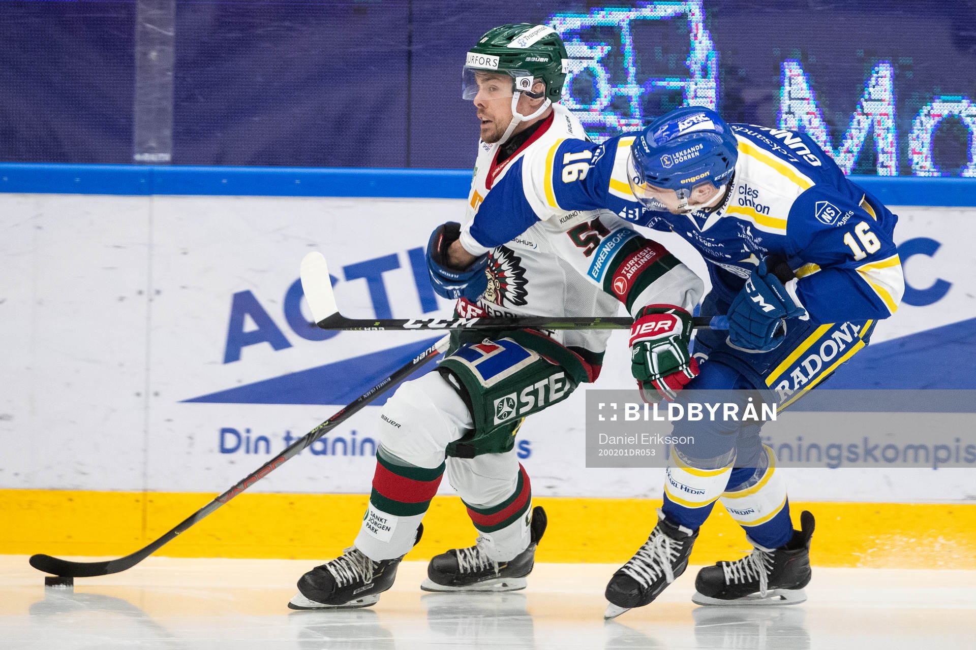 Frölundas Mats Rosseli Olsen och Leksands Daniel Gunnarsson