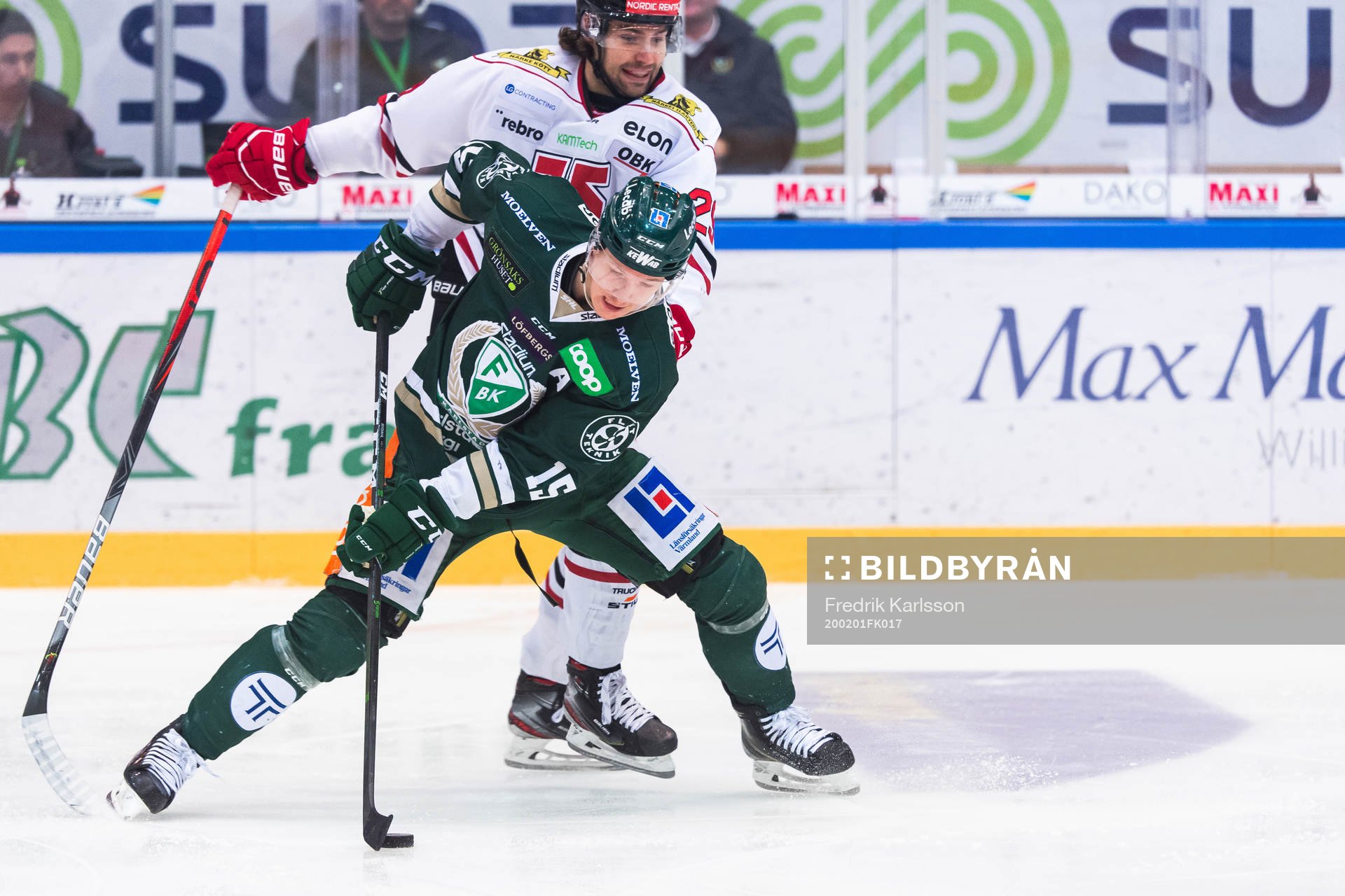 Färjestads Gustav Rydahl och Örebros Ludvig Rensfeldt i