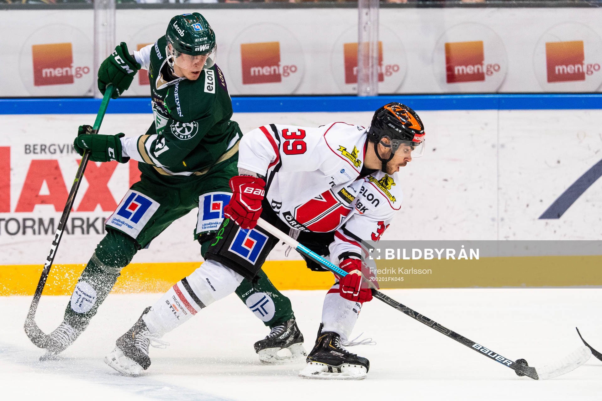 Färjestads Carl Jakobsson och Örebros Jordan Boucher