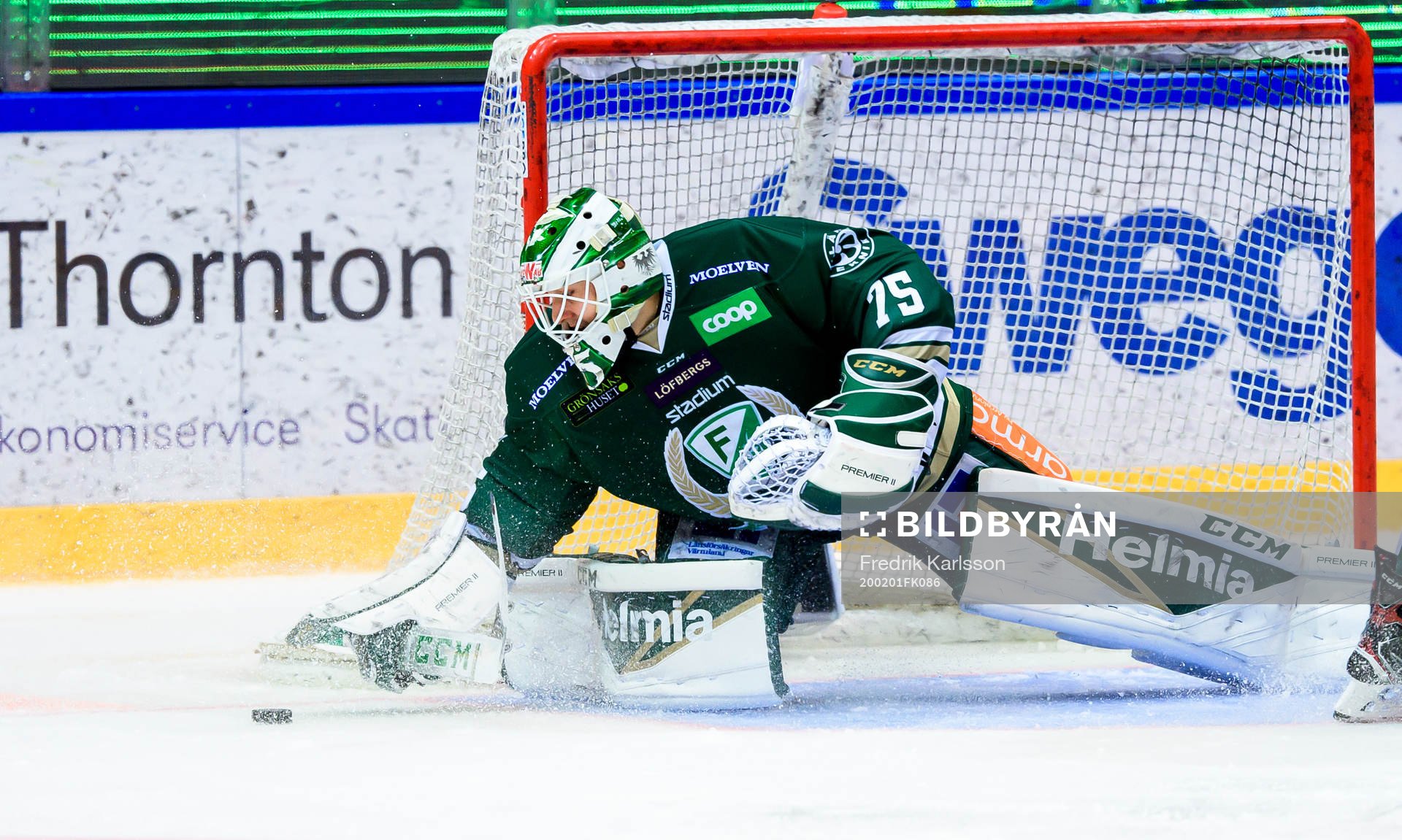 Färjestads målvakt Arvid Holm