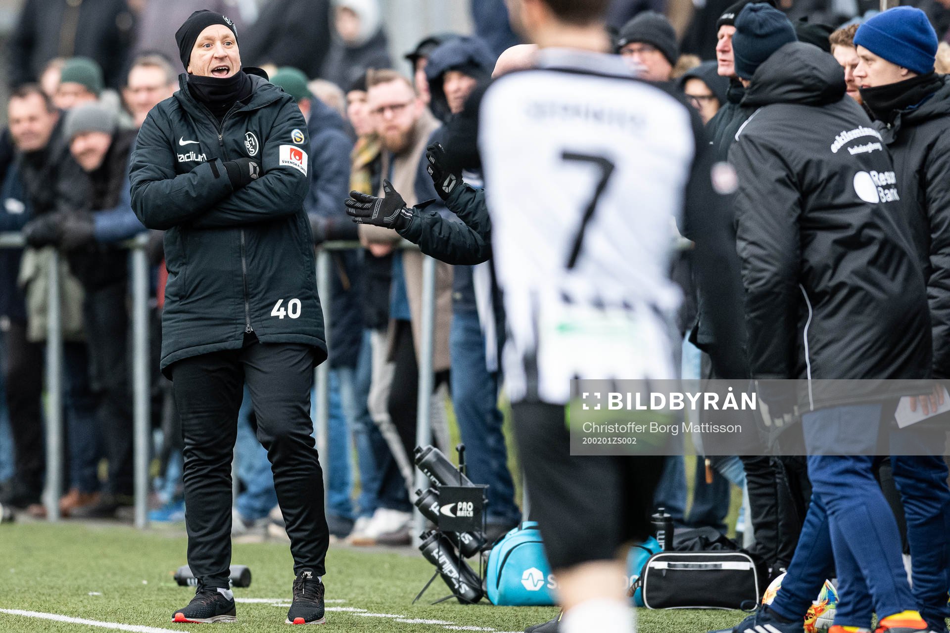 Landskronas tränare Billy Magnusson reagerar