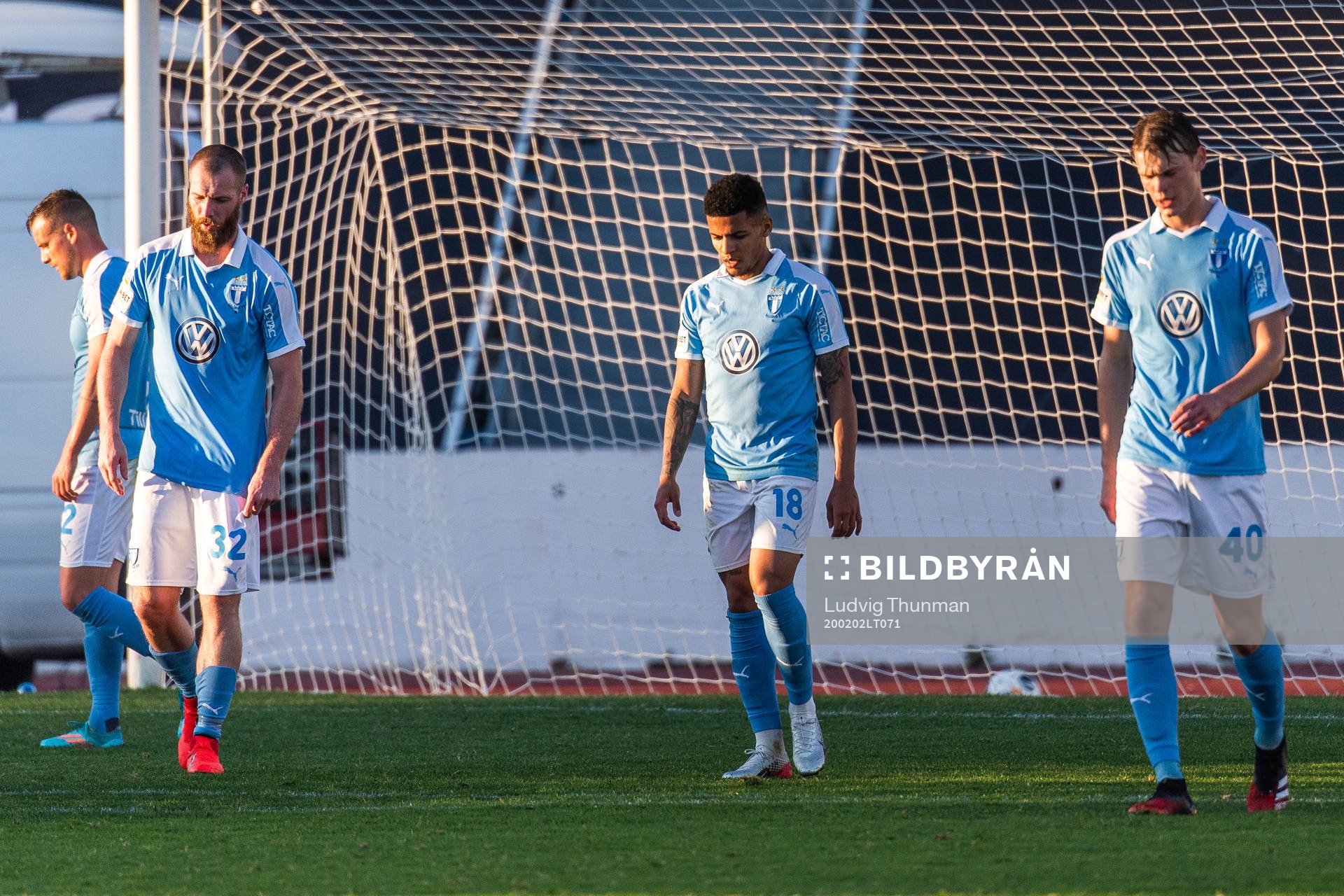 Jo Inge Berget, Romain Gall and Hugo Andersson of Malmö FF