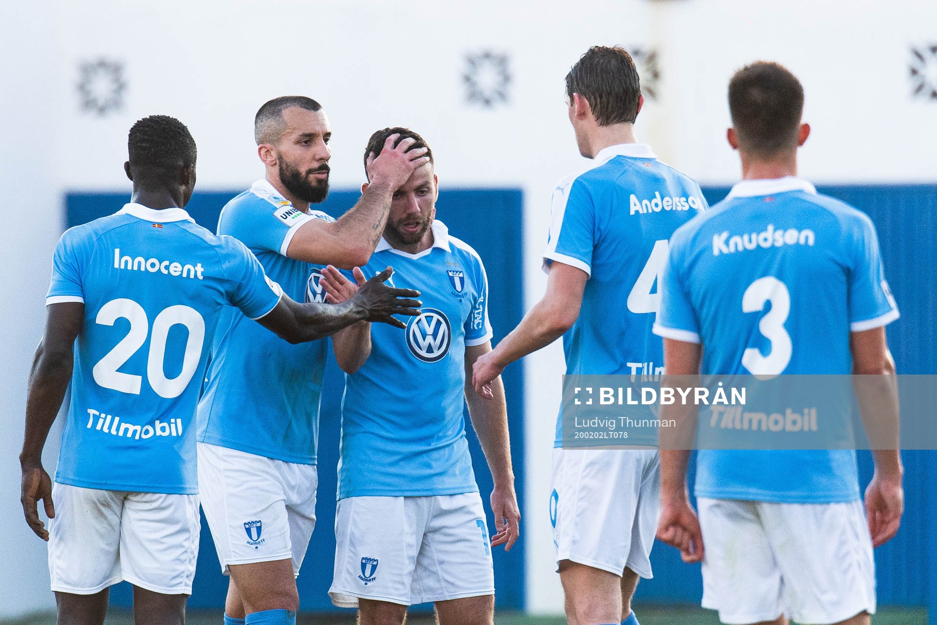 Guillermo Molins and Erdal Rakip of Malmö FF celebrate