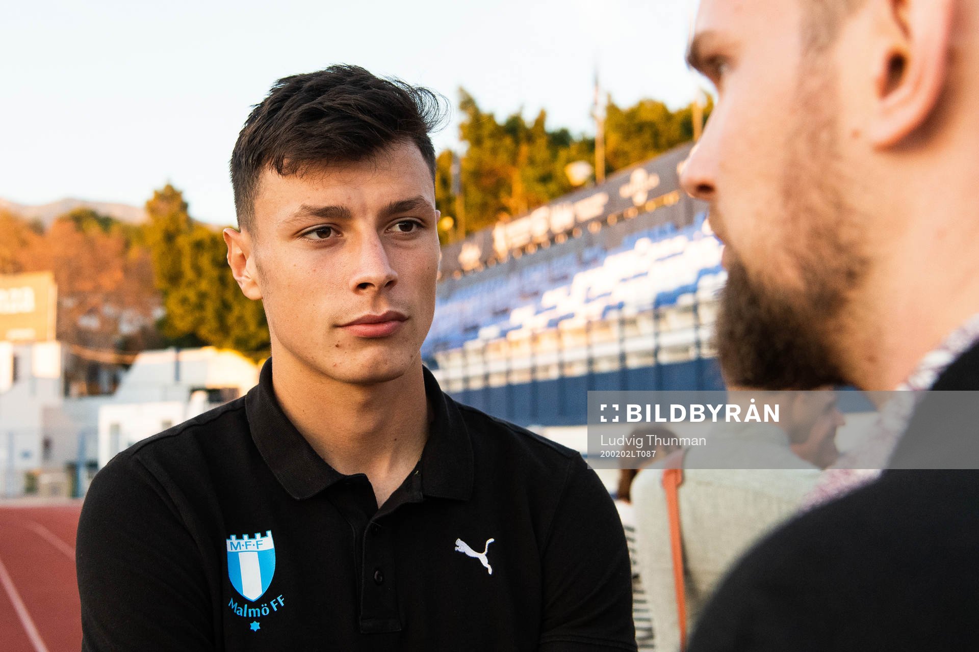 Anel Ahmedhodzic of Malmö FF is interviewed by media