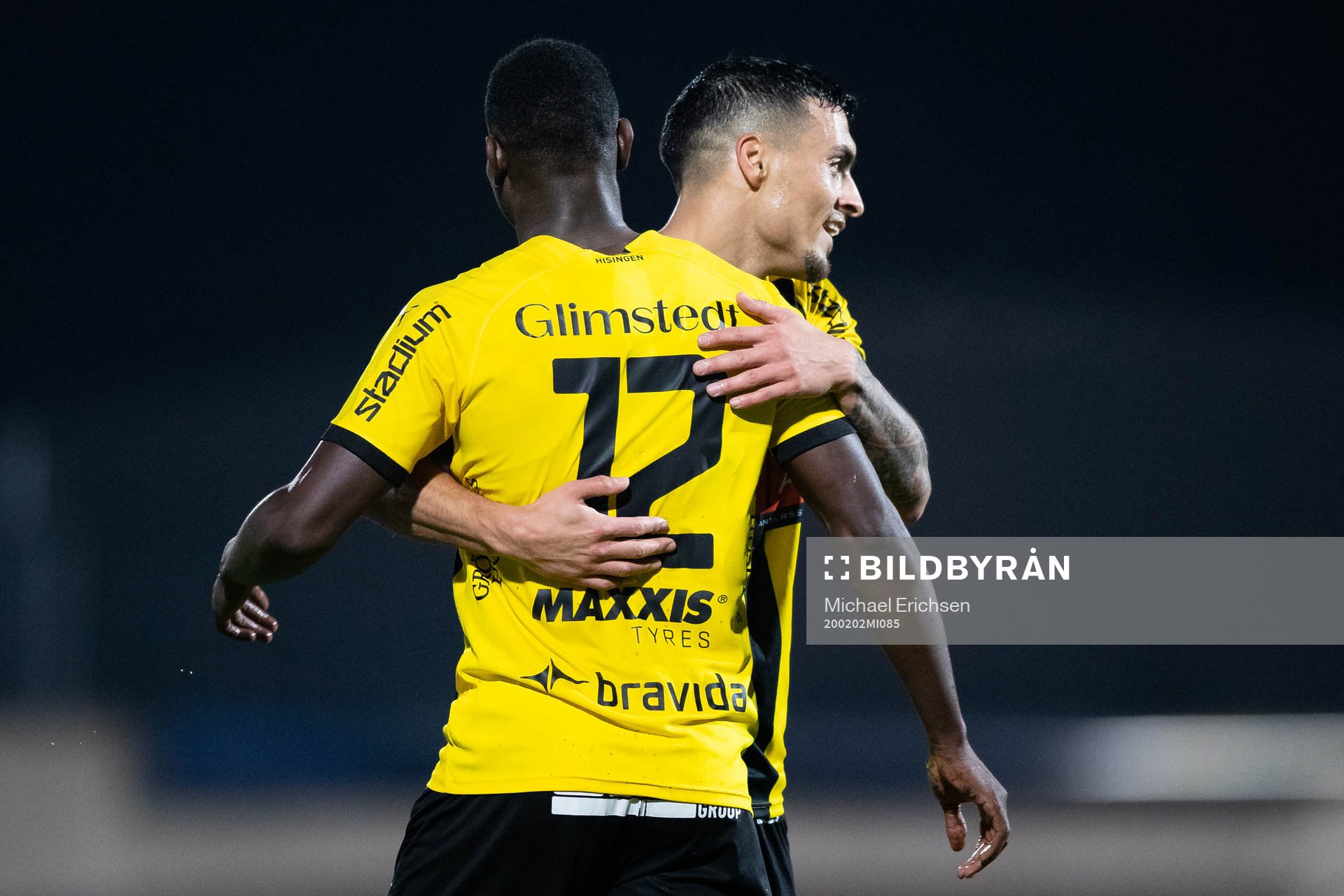 Häckens Godswill Ekpolo jublar ihop med Ahmed Yasin