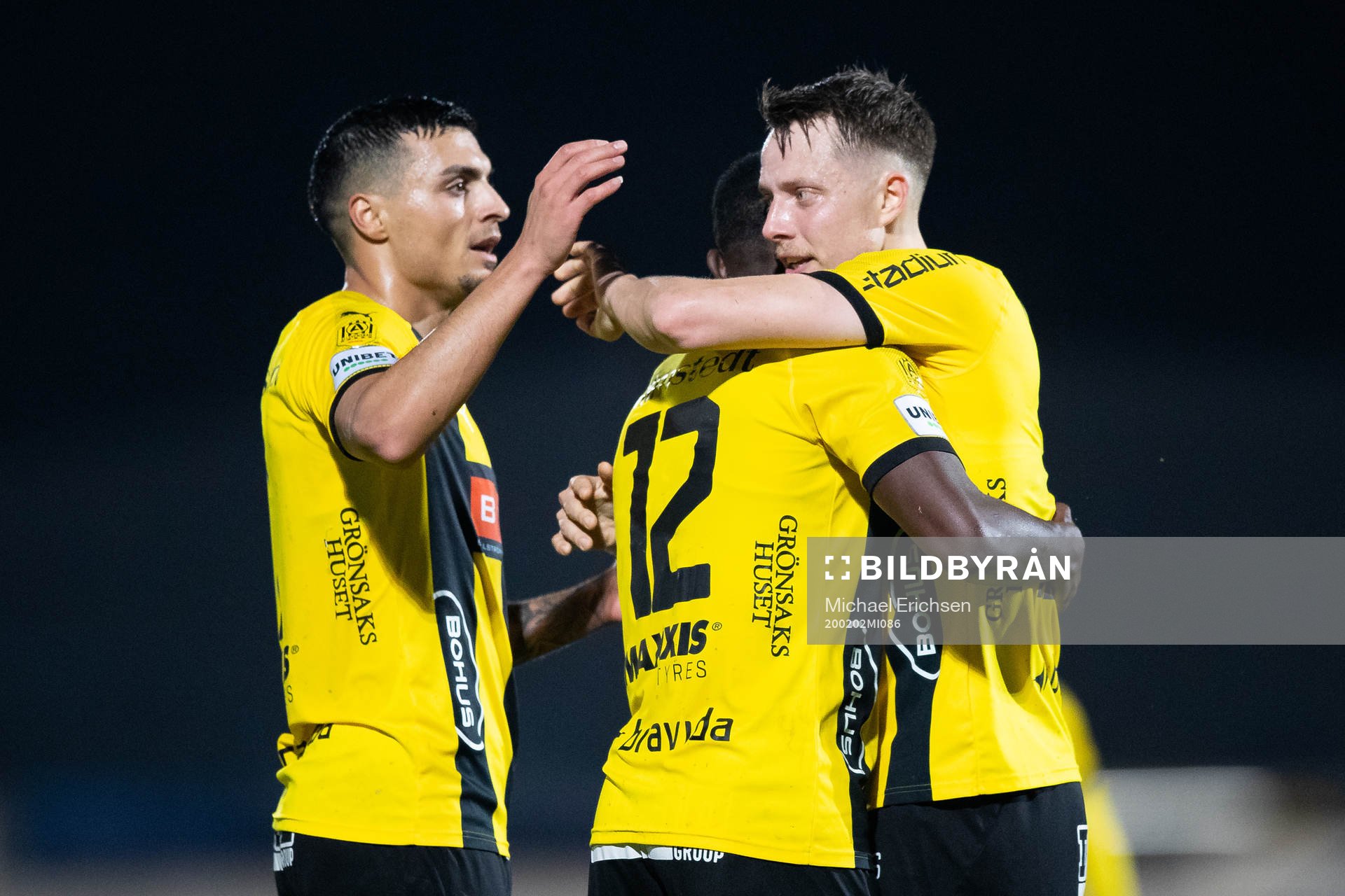 Häckens Godswill Ekpolo jublar ihop med Ahmed Yasin och