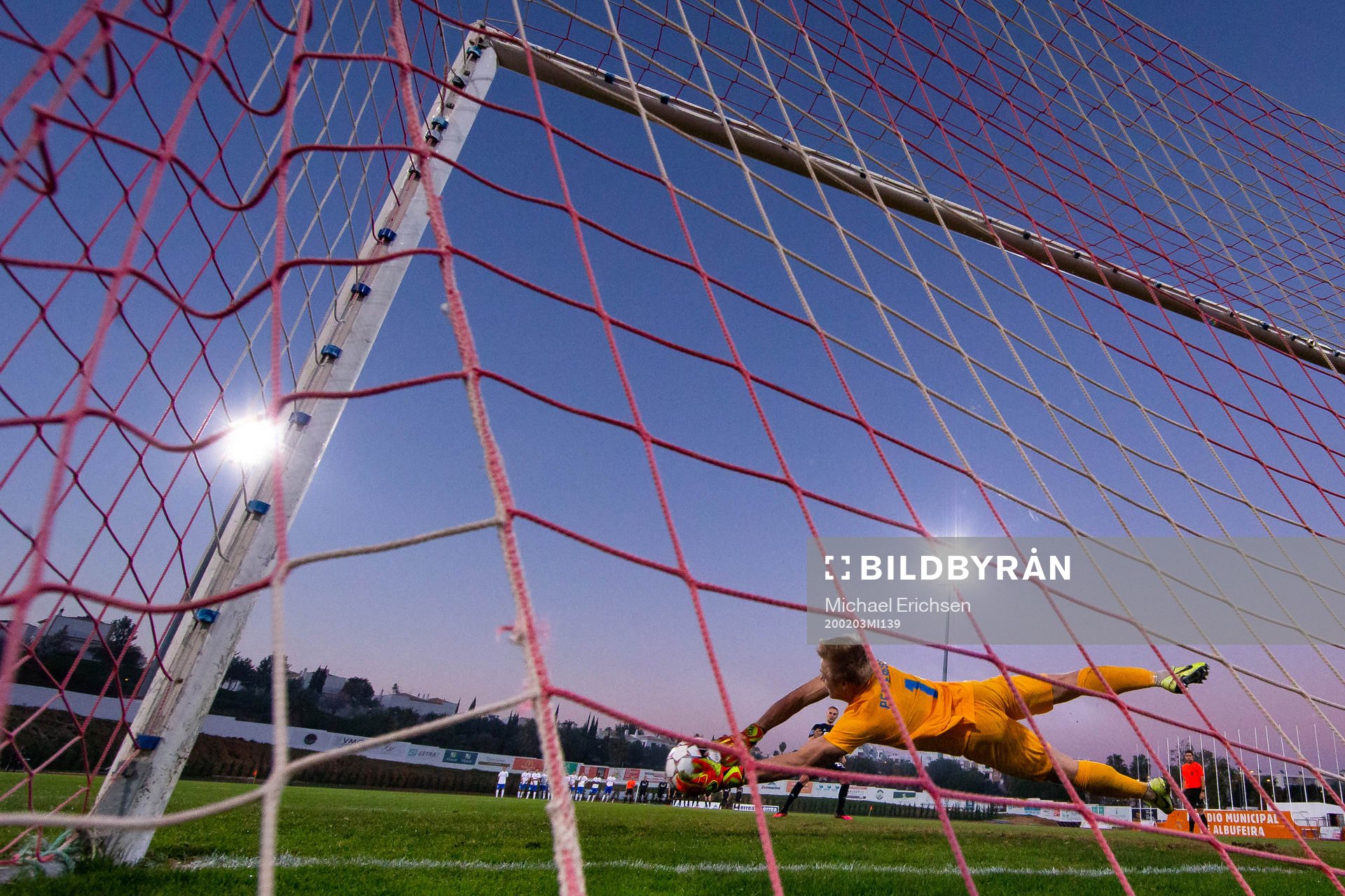 goalkeeper Isak Pettersson of Norrköping saves a penalty