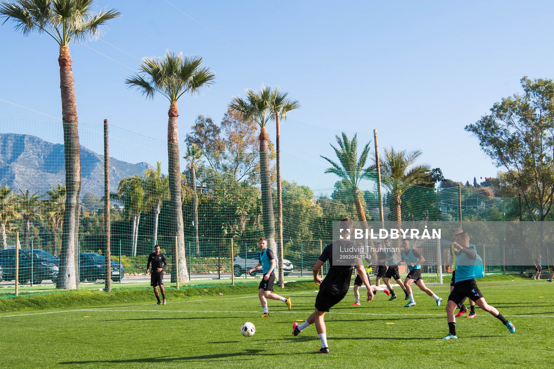 Översitksbild över en träning med Malmö FF