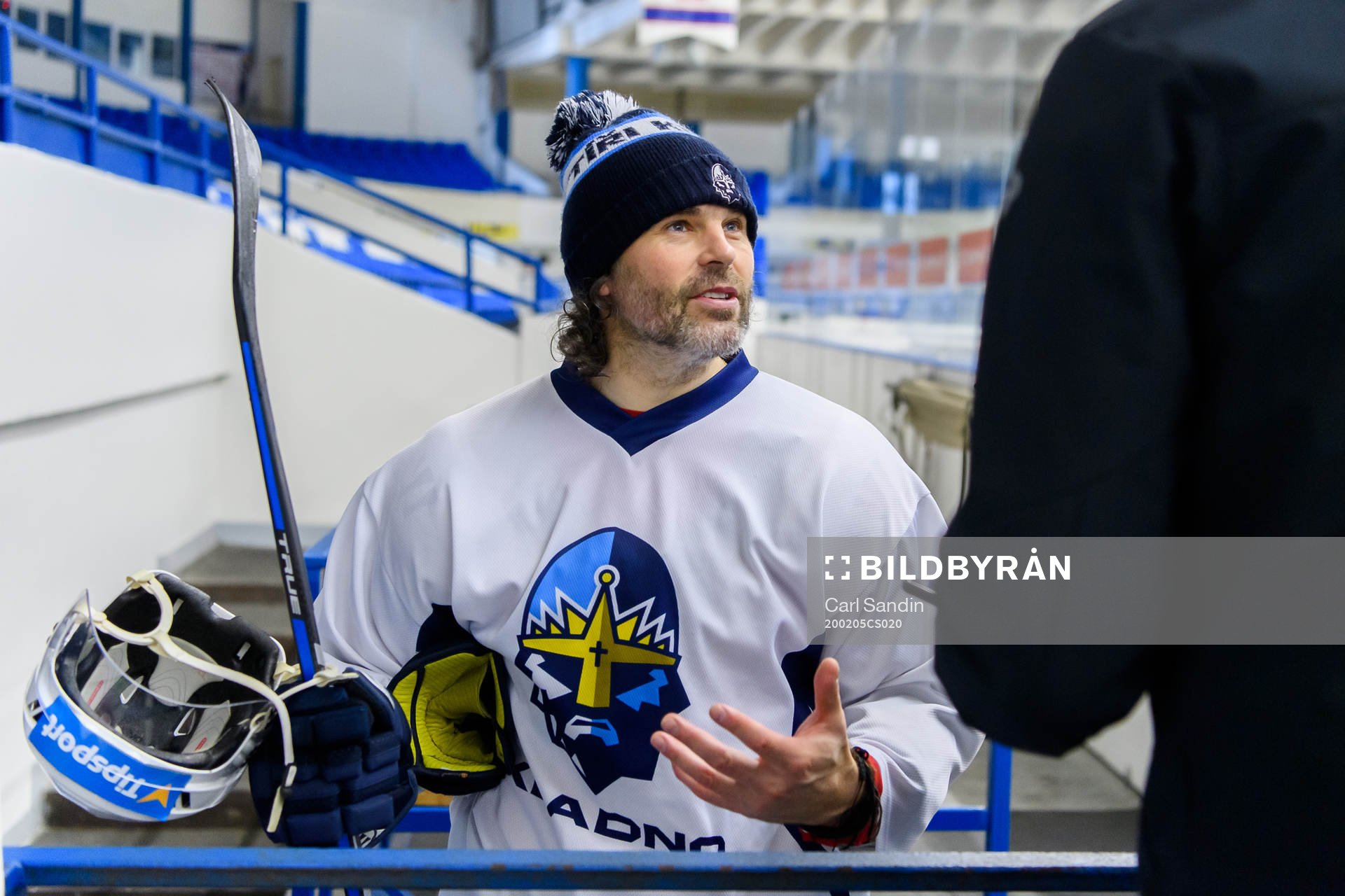 Jaromir Jagr blir intervjuad