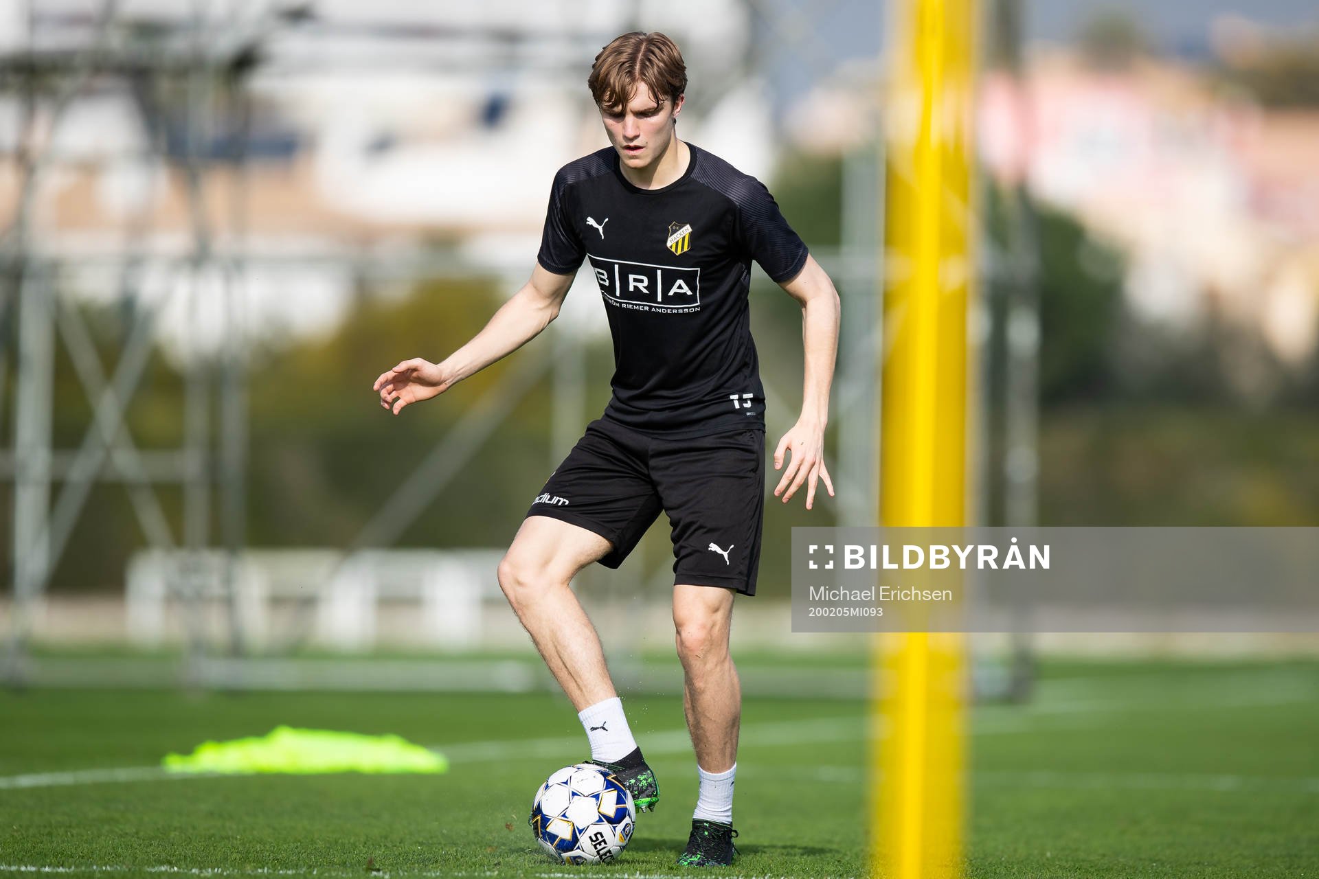 Häckens Jakob Hedenquist under en träning under ett träningsläger med Häcken den 5 februari 2020 i Lagos.