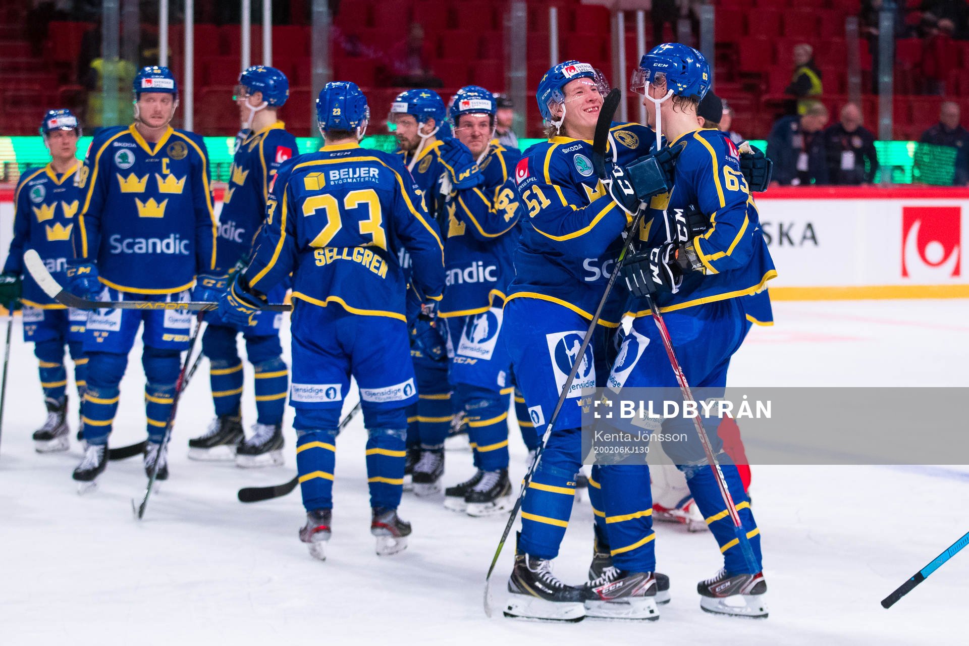 Emil Sylvegård och Fredrik Händemark of Sweden celebrates