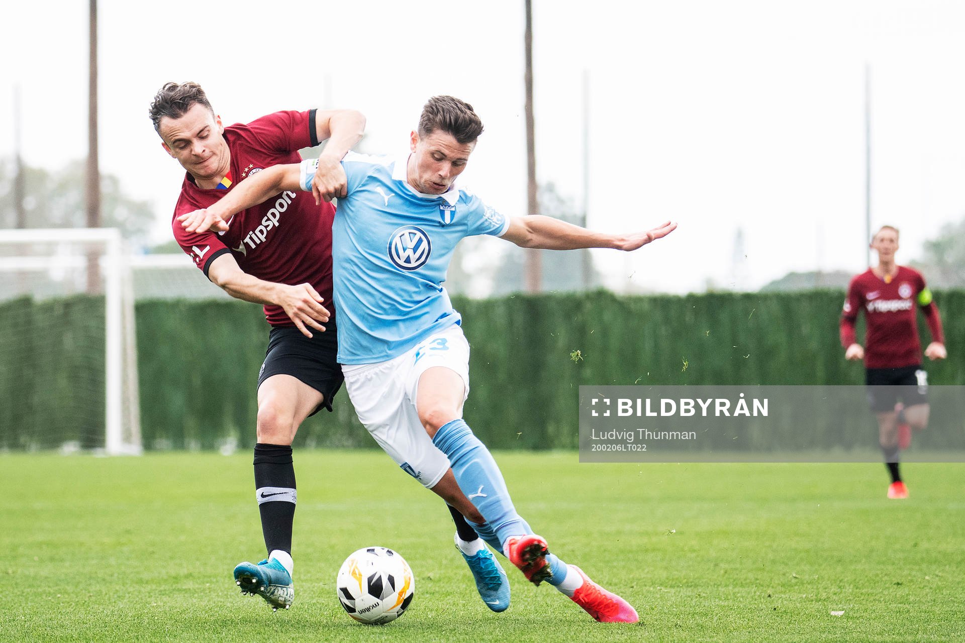 Andreas Vindheim of Sparta Prauge and Marcus Antonsson of Malmö FF during the friendly match between Malmö FF and Sparta Prague on February 6, 2020 in Marbella.