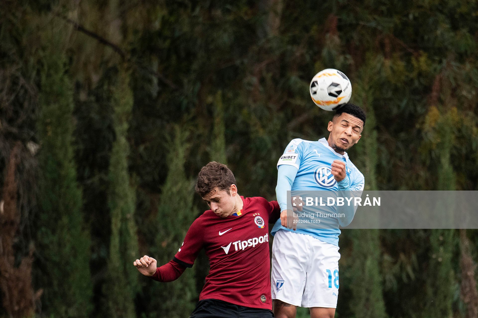 Romain Gall of Malmö FF and Michal Sacek of Sparta Prauge