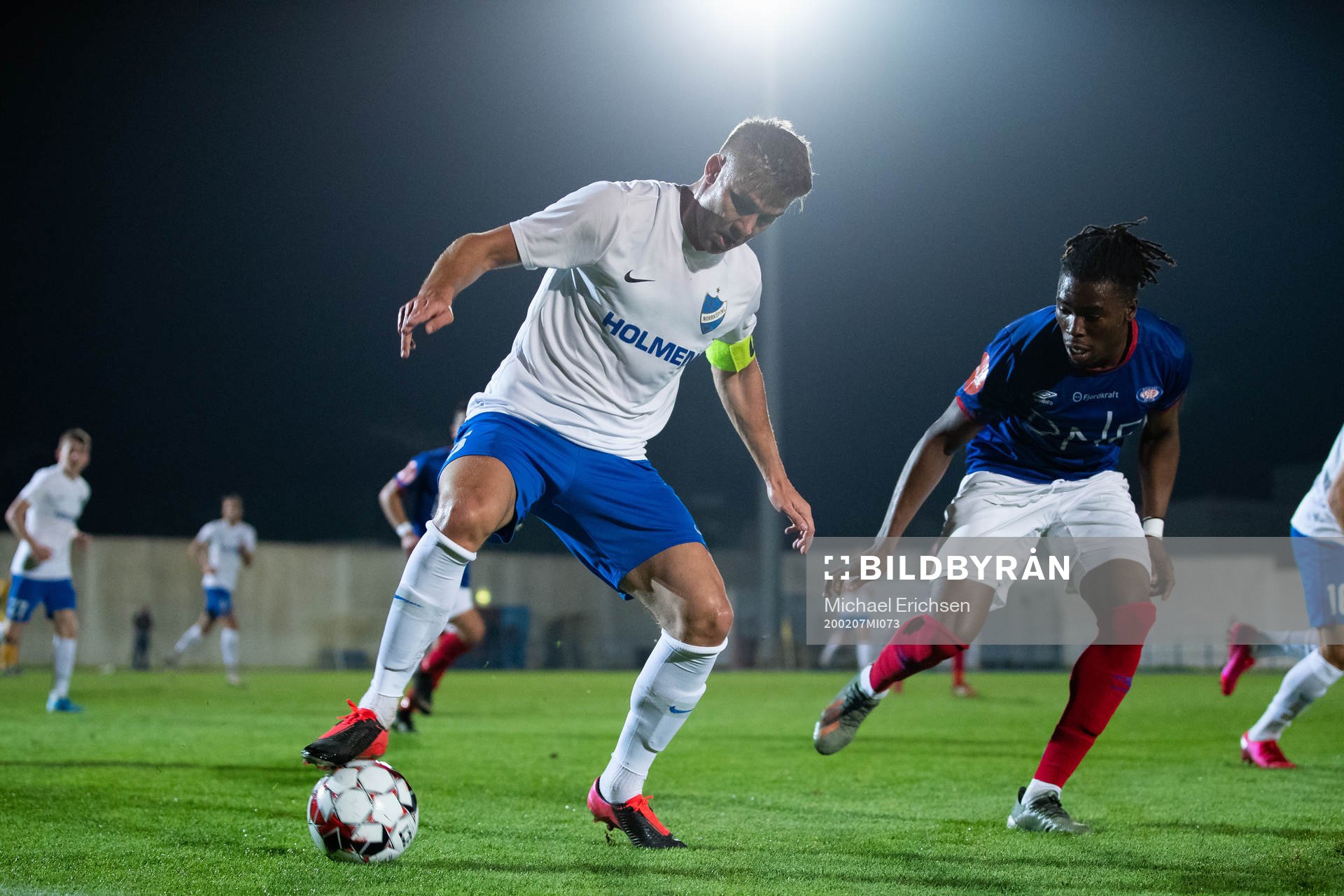 Christoffer Nyman of Norrköping and Samuel Adekugbe of