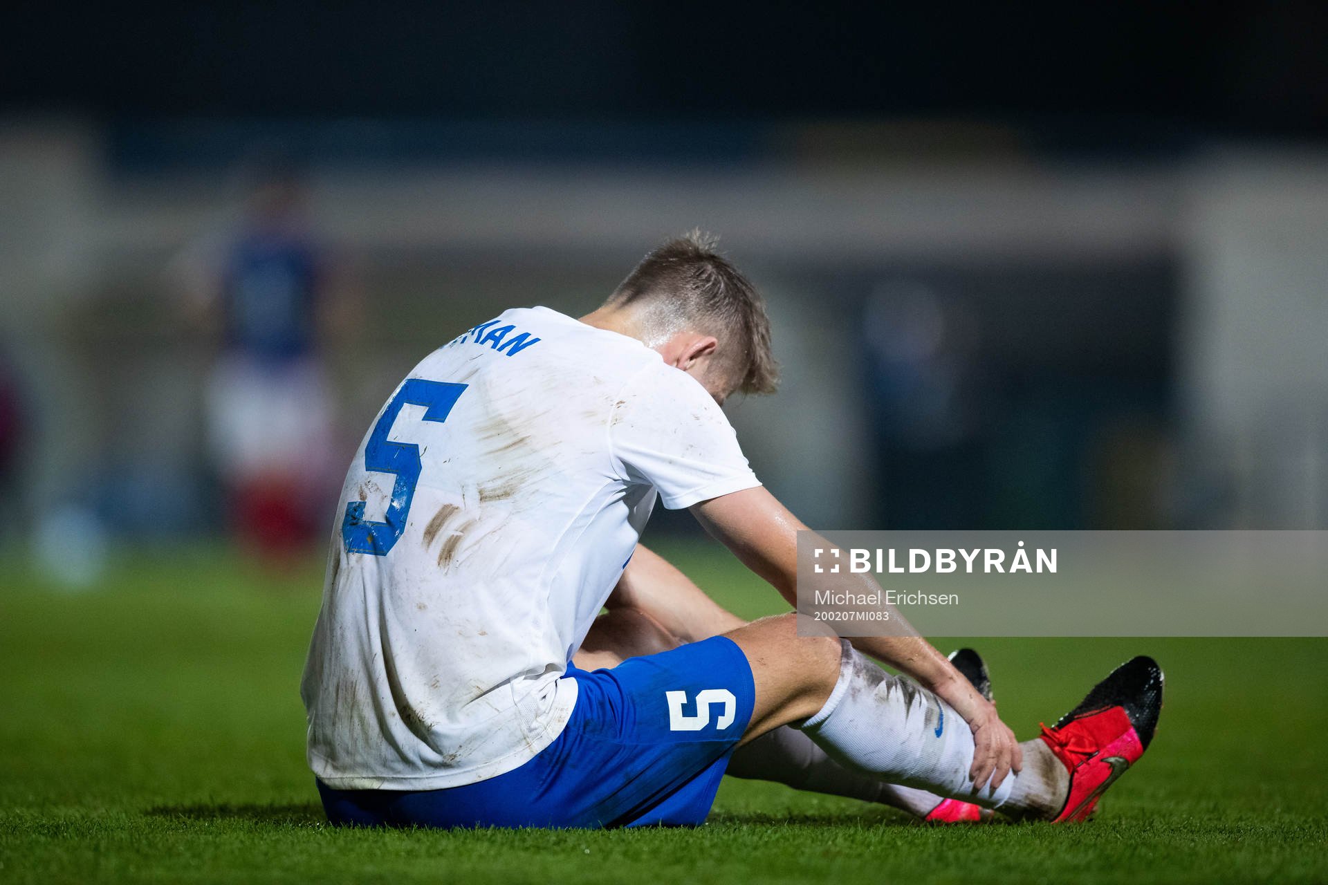 Christoffer Nyman of Norrköping look dejected due to injury