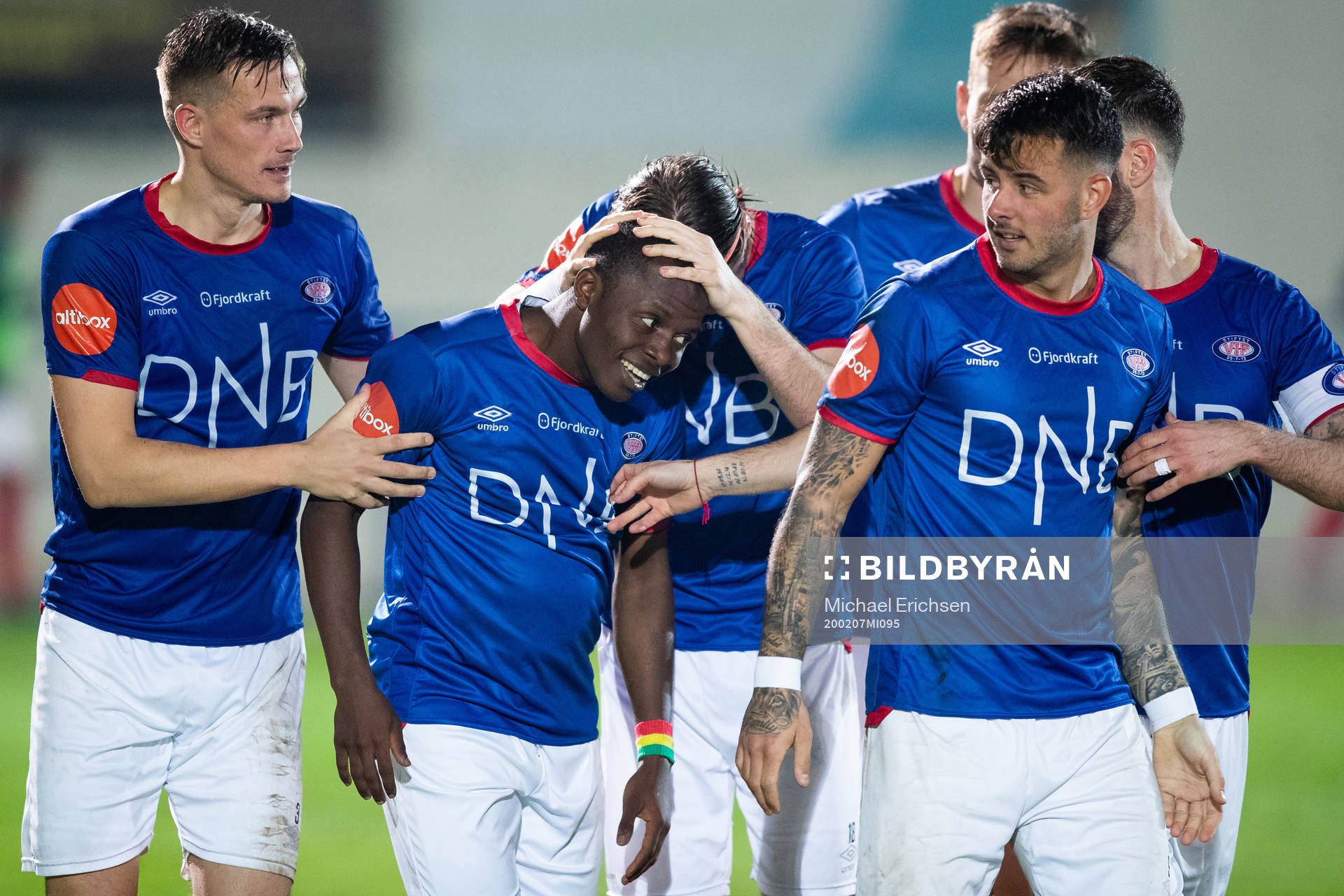 Ousmane Camara of Vålerenga celebrates scoring 0-2 with