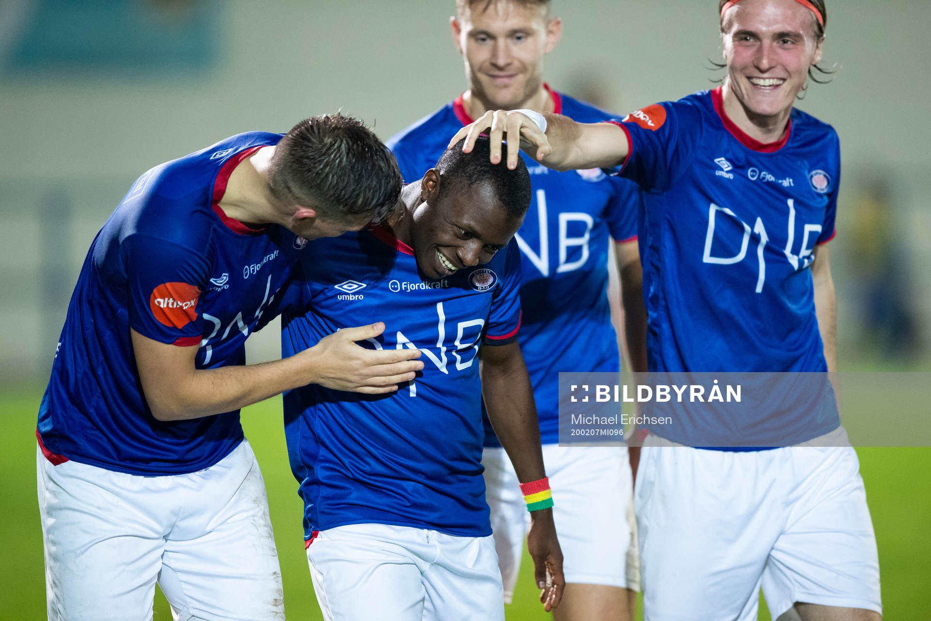 Ousmane Camara of Vålerenga celebrates scoring 0-2 with