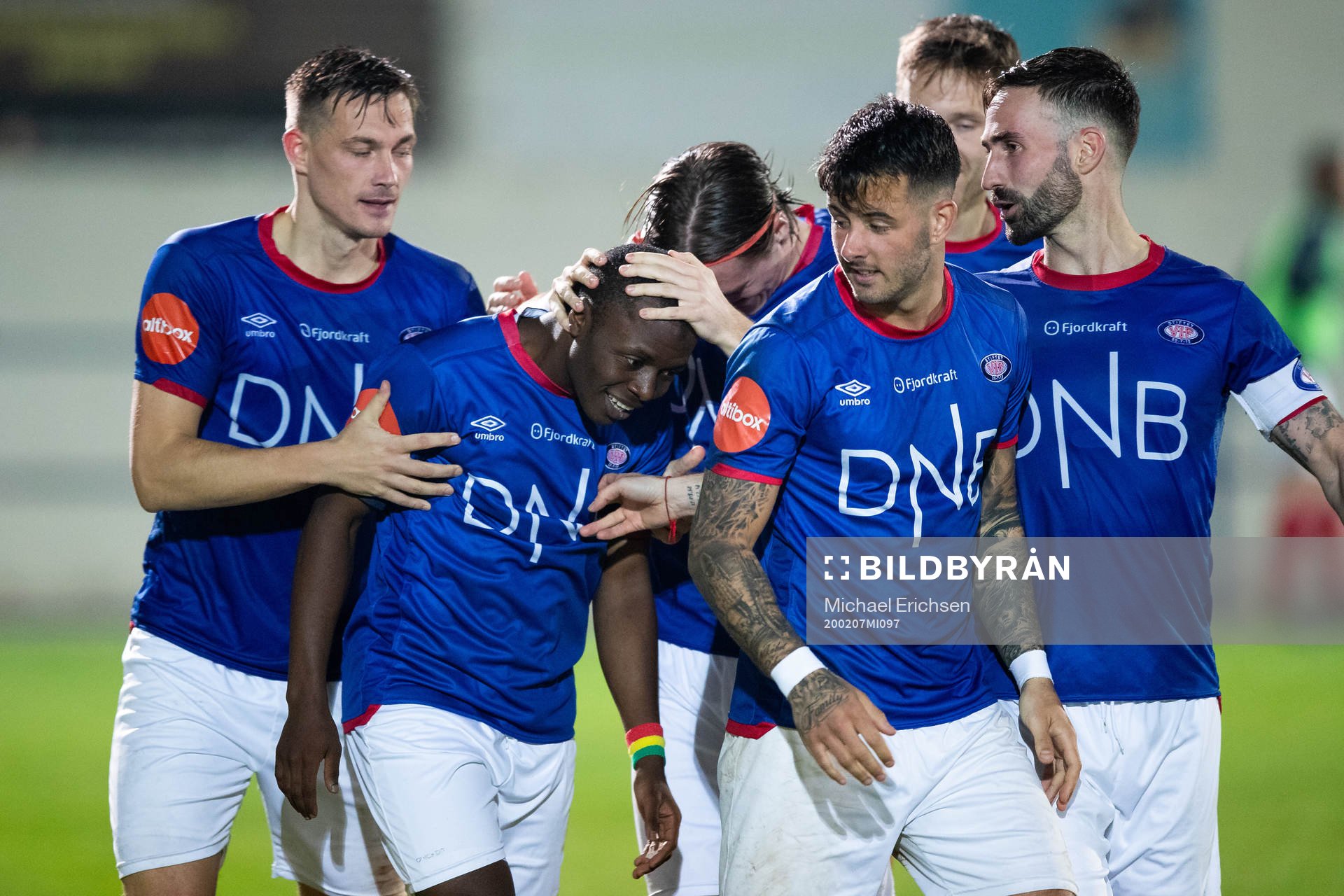 Ousmane Camara of Vålerenga celebrates scoring 0-2 with