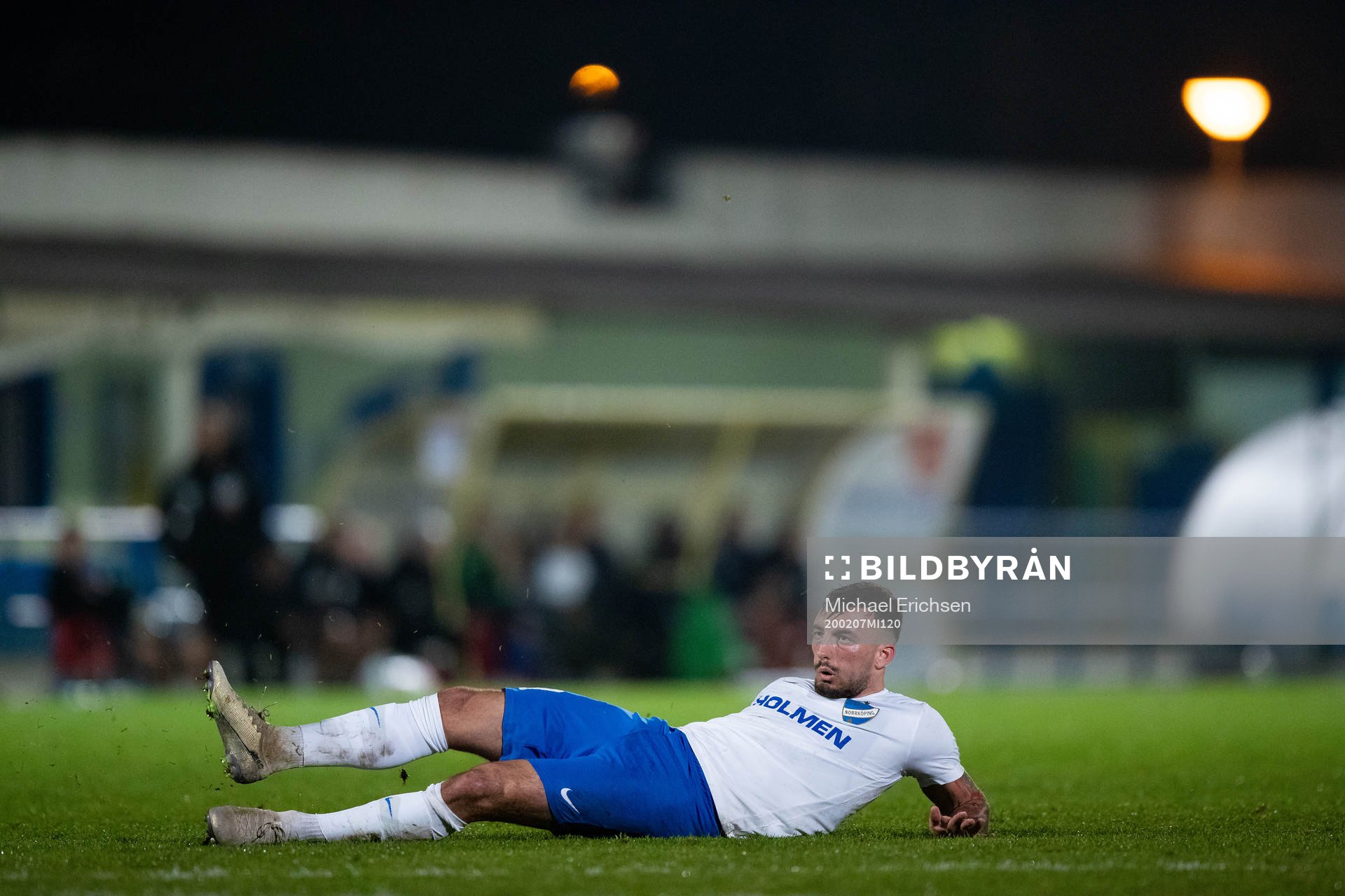 Sead Haksabanovic of Norrköping slips when shooting a free