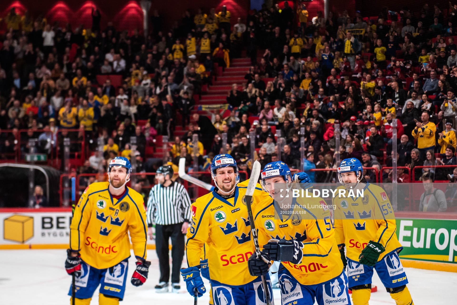 Mathias Bromé and Emil Sylvegård of Sweden celebrate