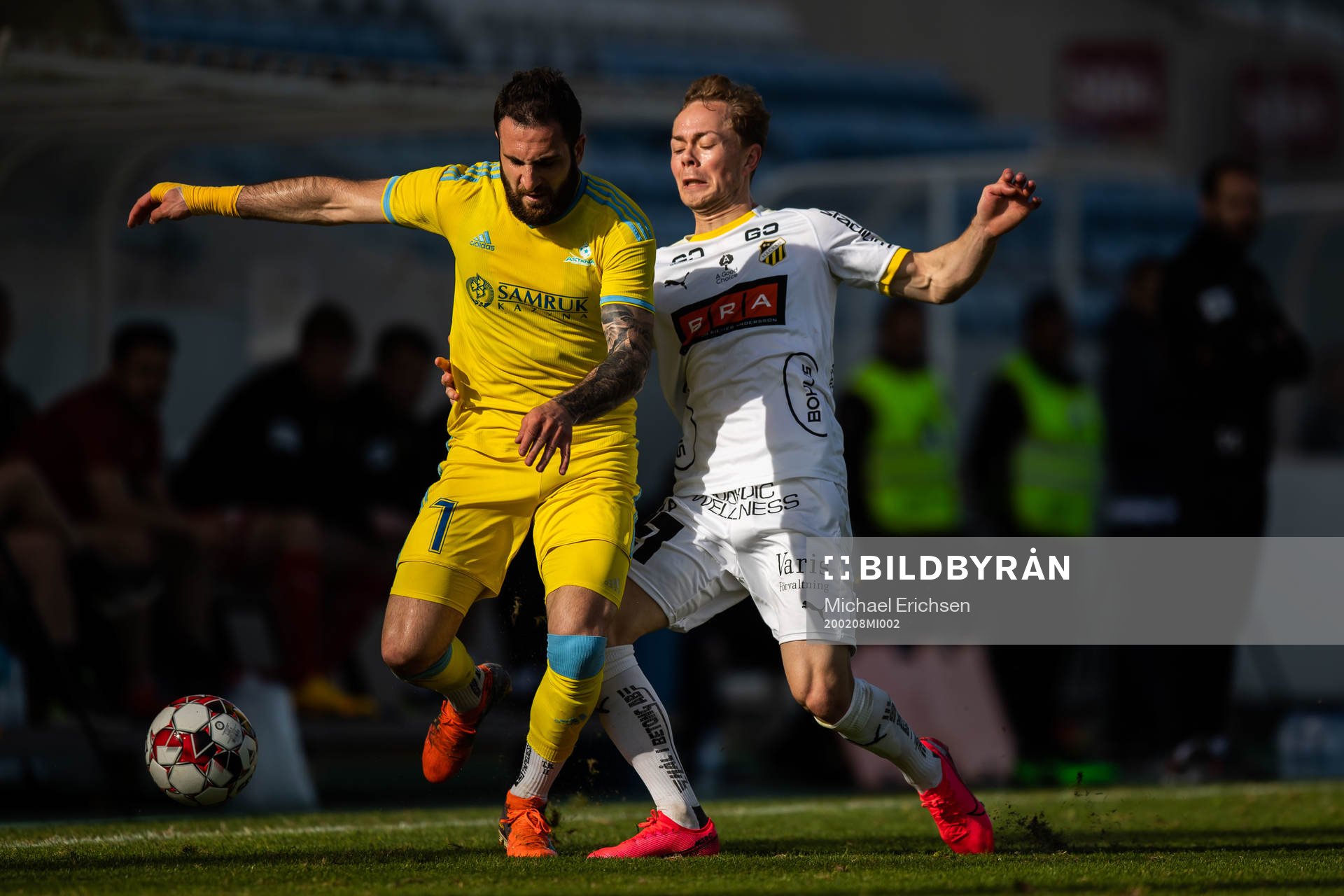 Tigran Barseghyan of Astana and Adam Andersson of Häcken