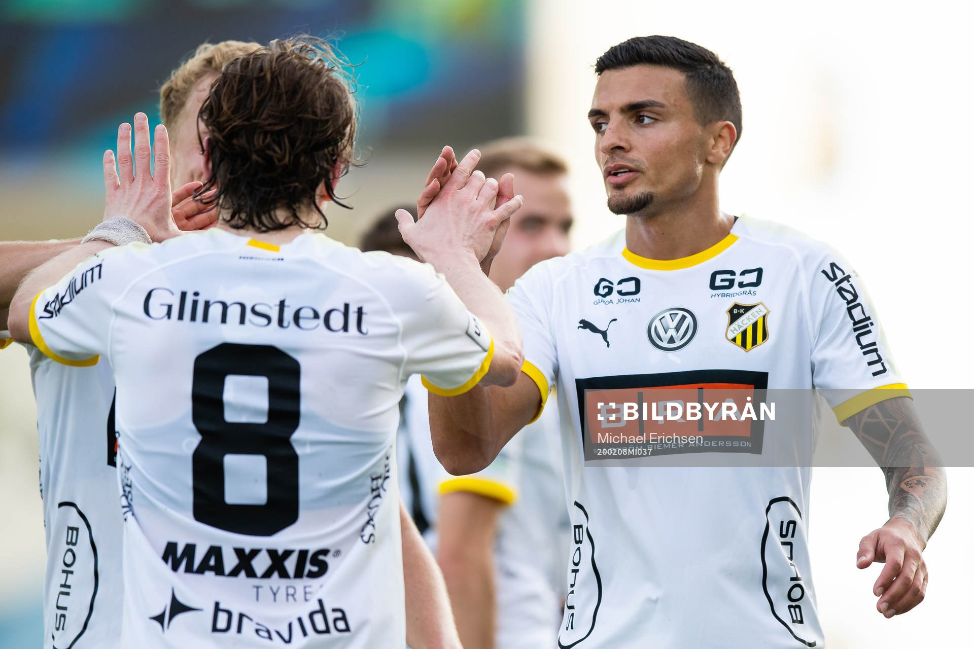 Erik Friberg and Ahmed Yasin of Häcken celebrates