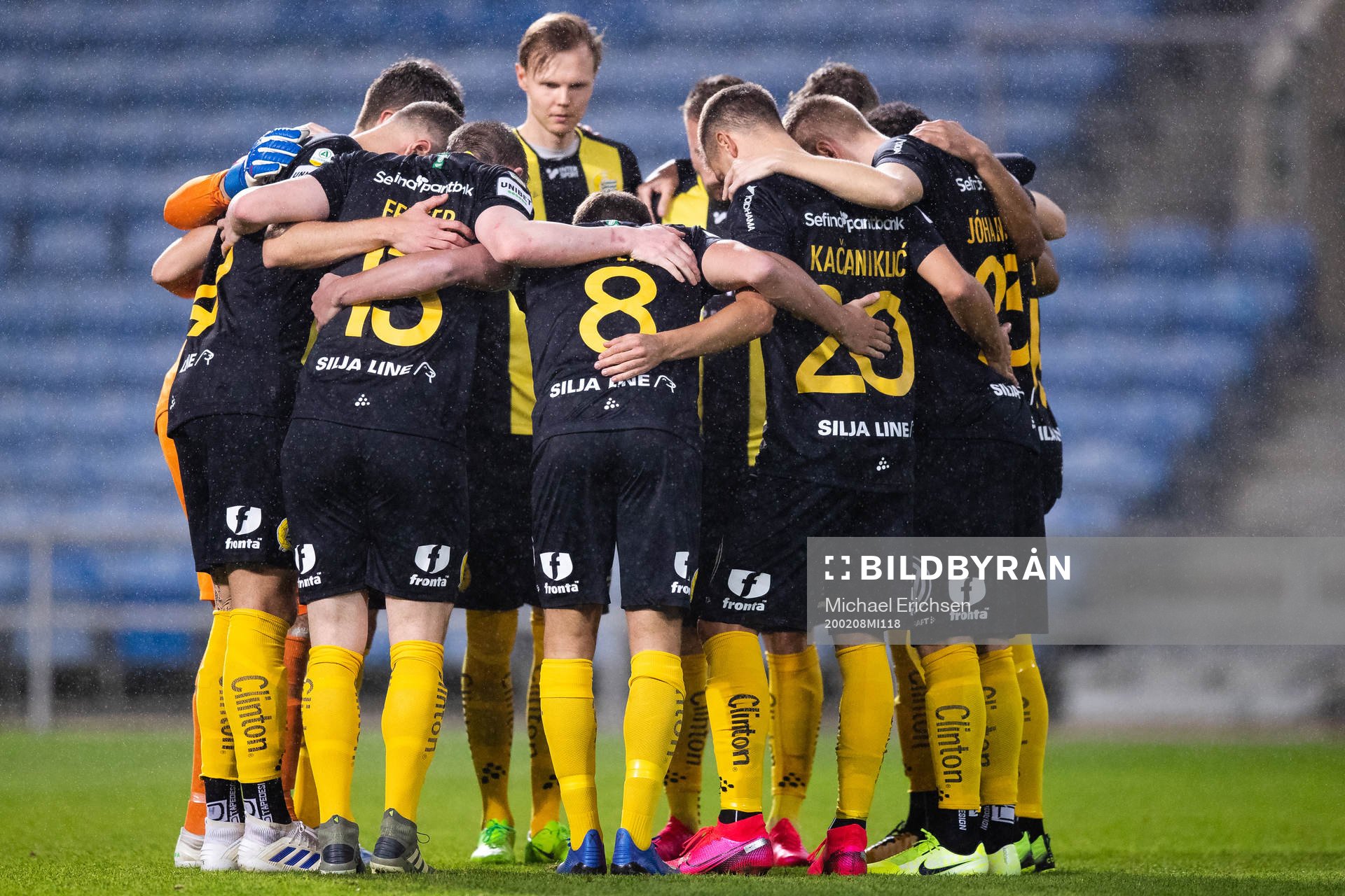 Players of Hammarby prior to the friendly match between
