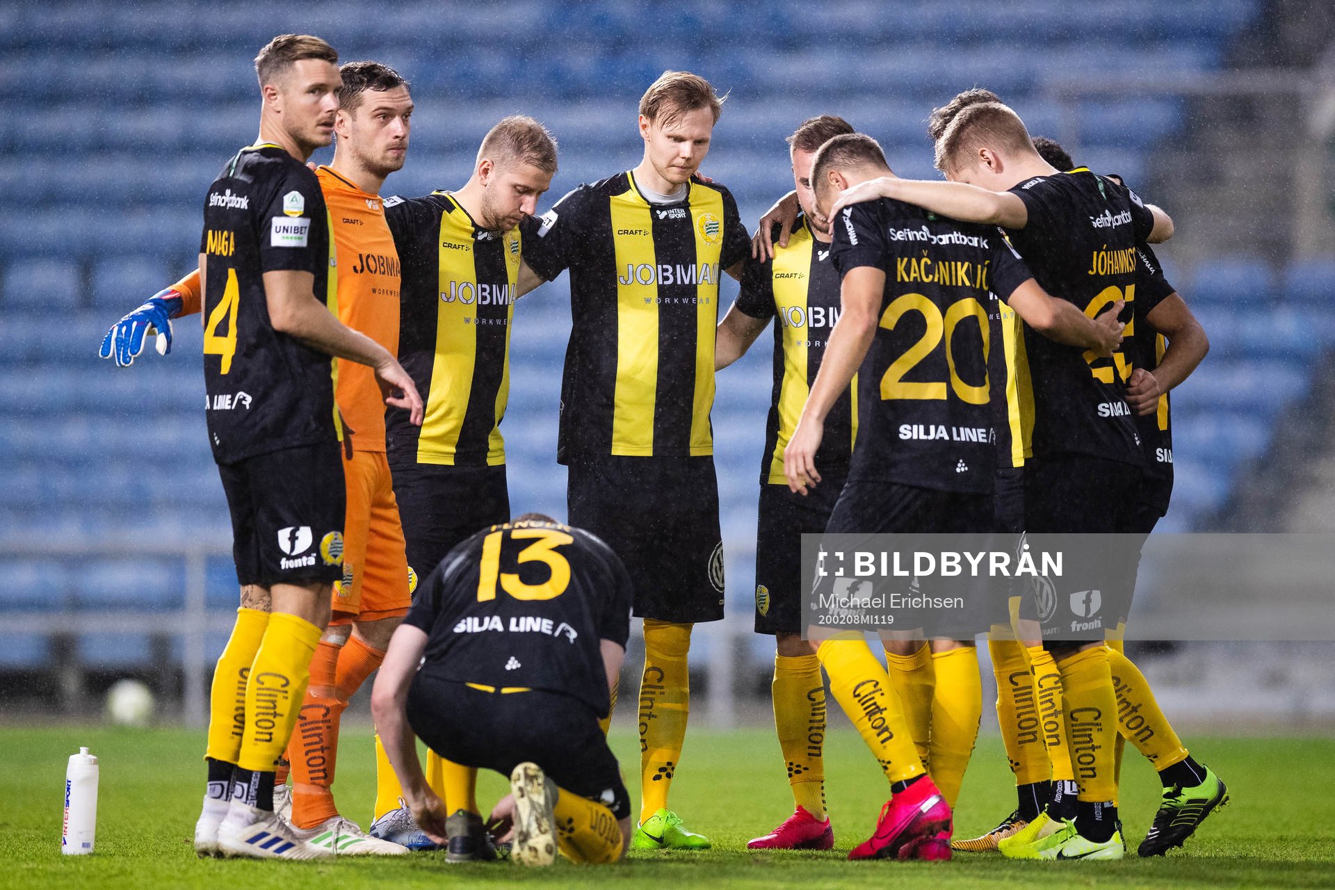 Players of Hammarby prior to the friendly match between