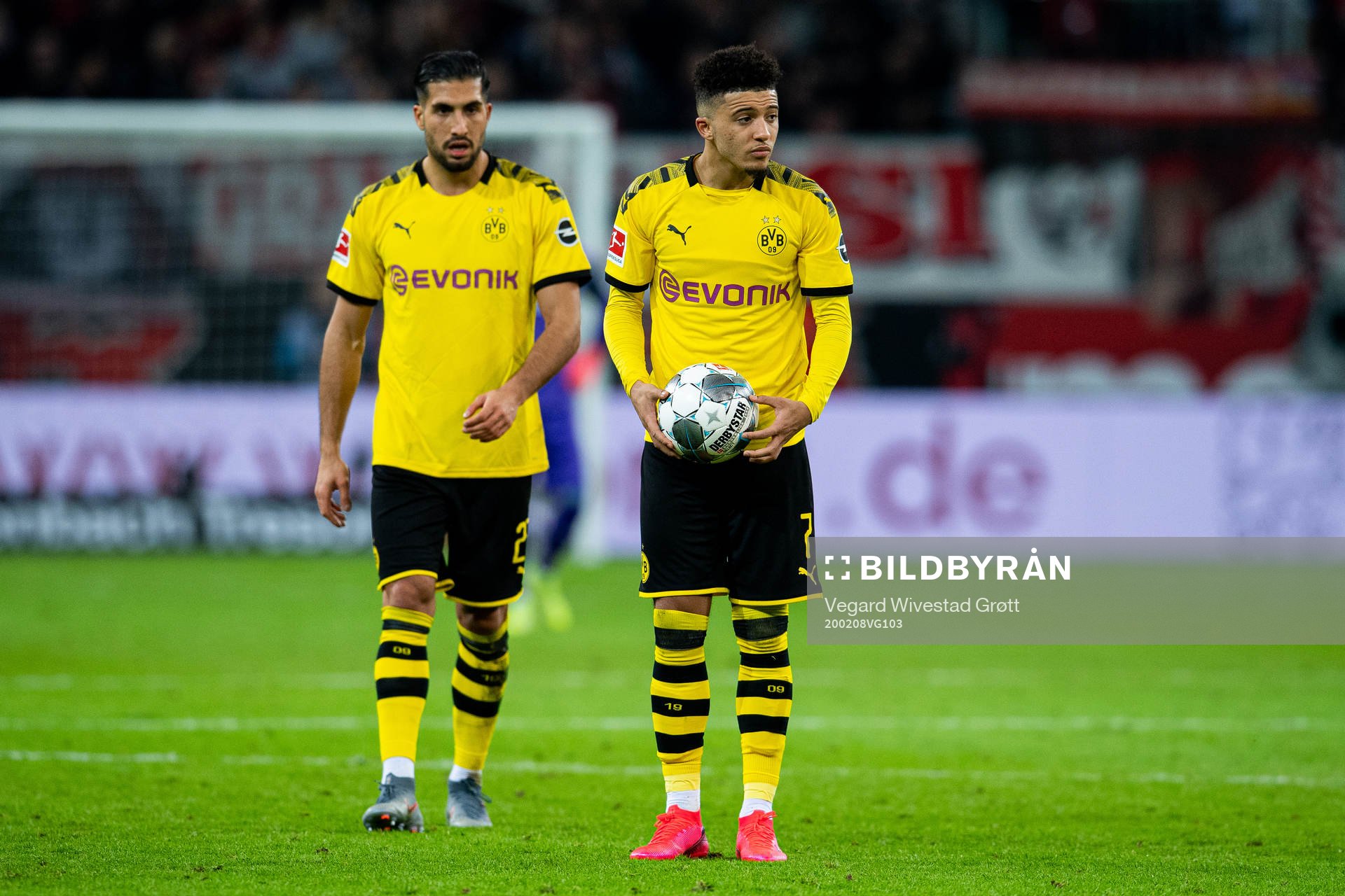 Emre Can and Jadon Sancho of Borussia Dortmund