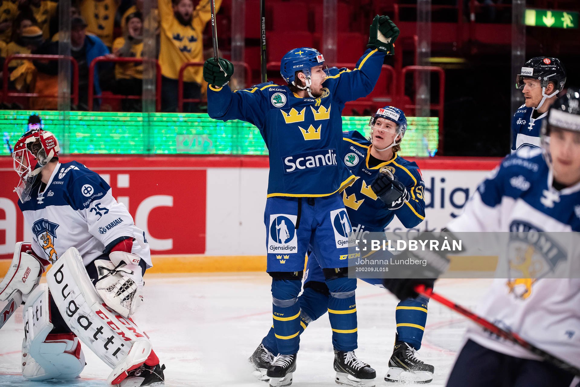 Jonathan Pudas and Emil Sylvegård of Sweden celebrate