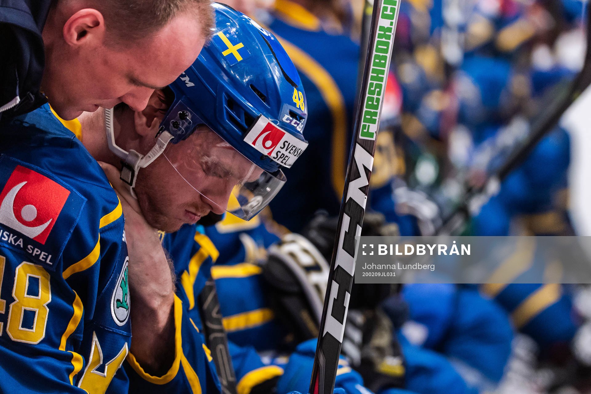 Carl Klingberg of Sweden in pain
