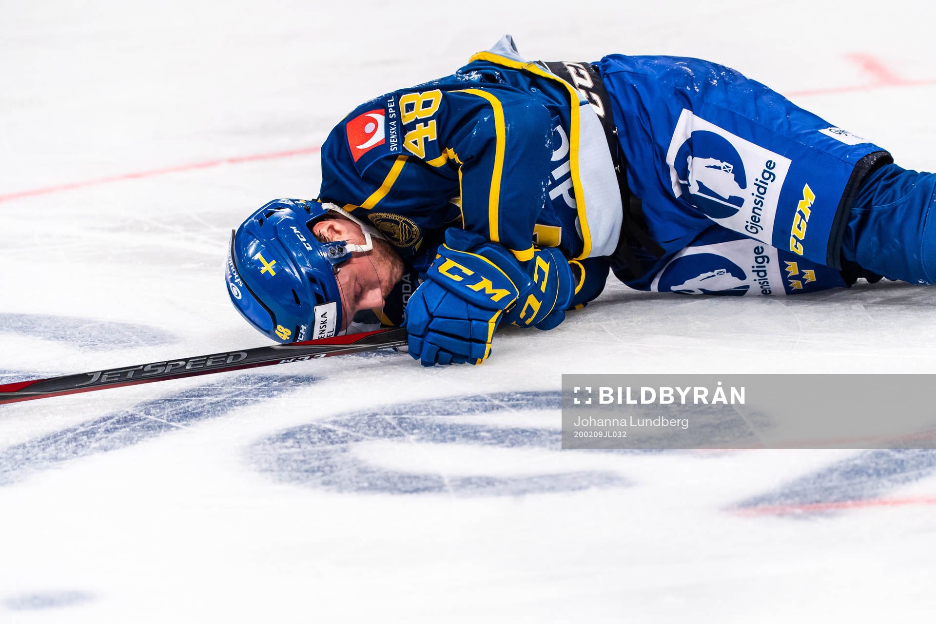 Carl Klingberg of Sweden in pain