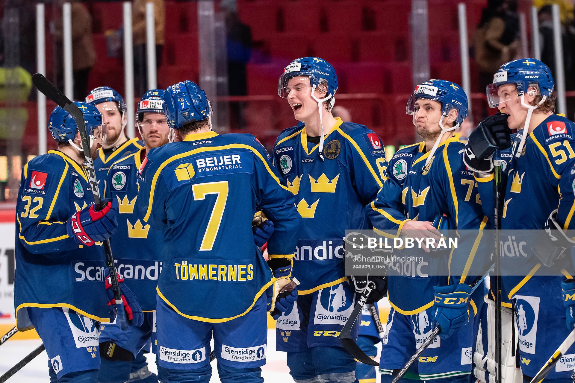 Players of Sweden celebrate