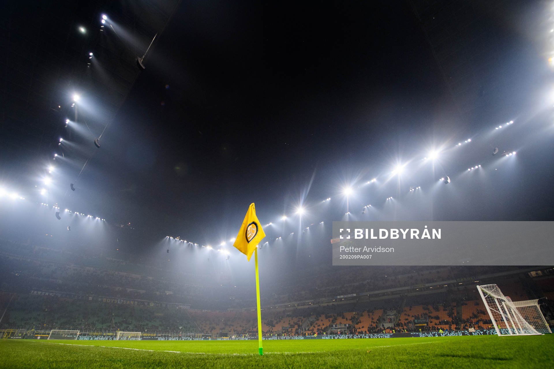Interior of San Siro stadium prior to the Serie A match