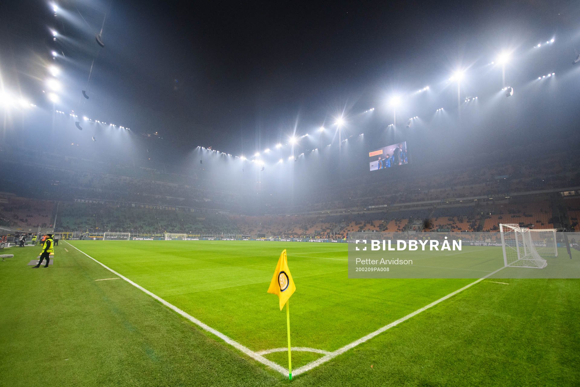 Interior of San Siro stadium prior to the Serie A match