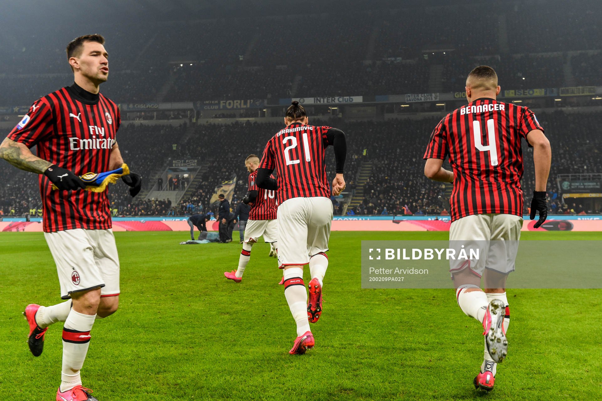 Zlatan Ibrahimovic and Ismael Bennacer of Milan