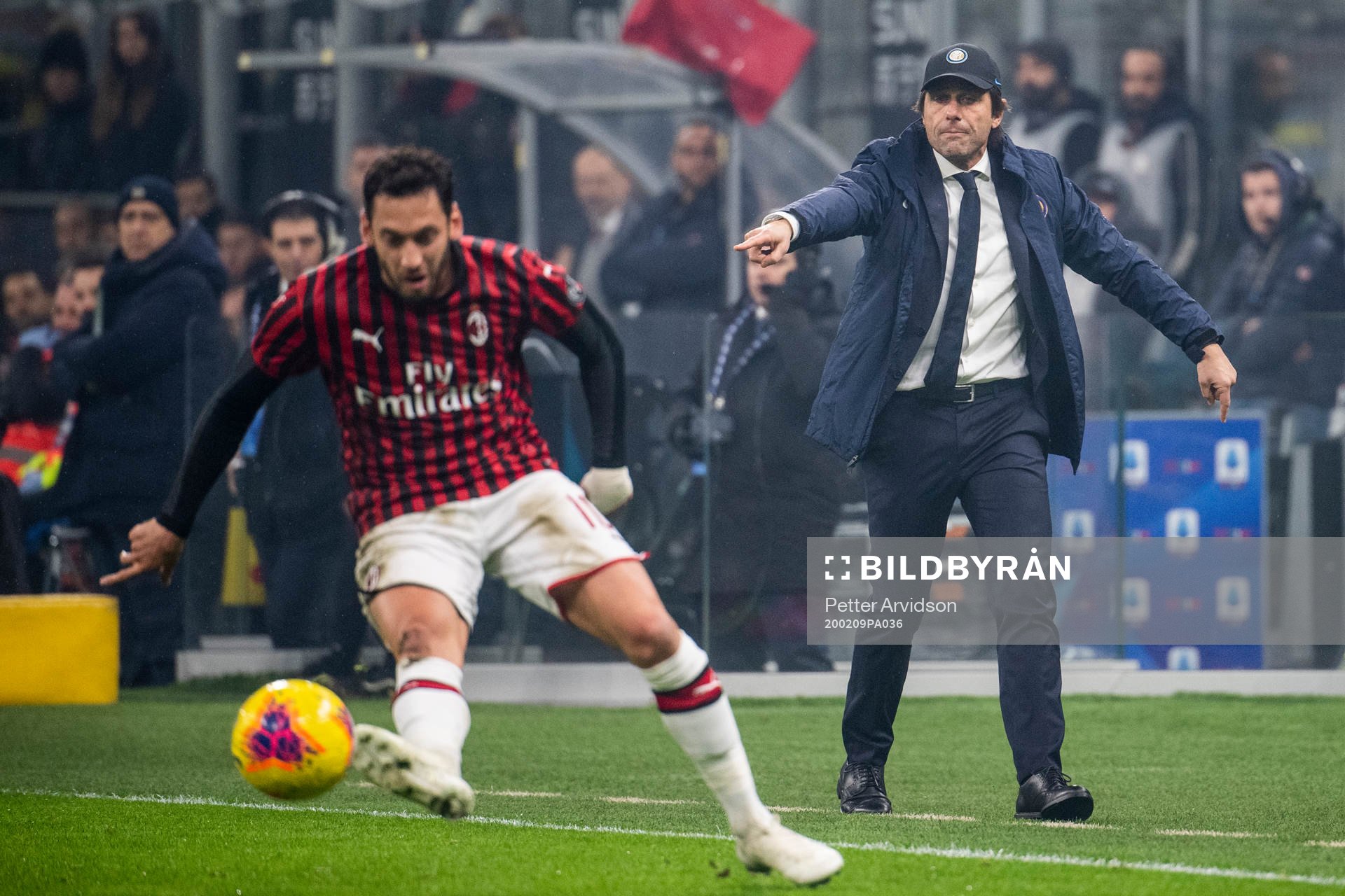 head coach Antonio Conte of Inter during the Serie A match between Inter and Milan on February 9, 2020 in Milano.