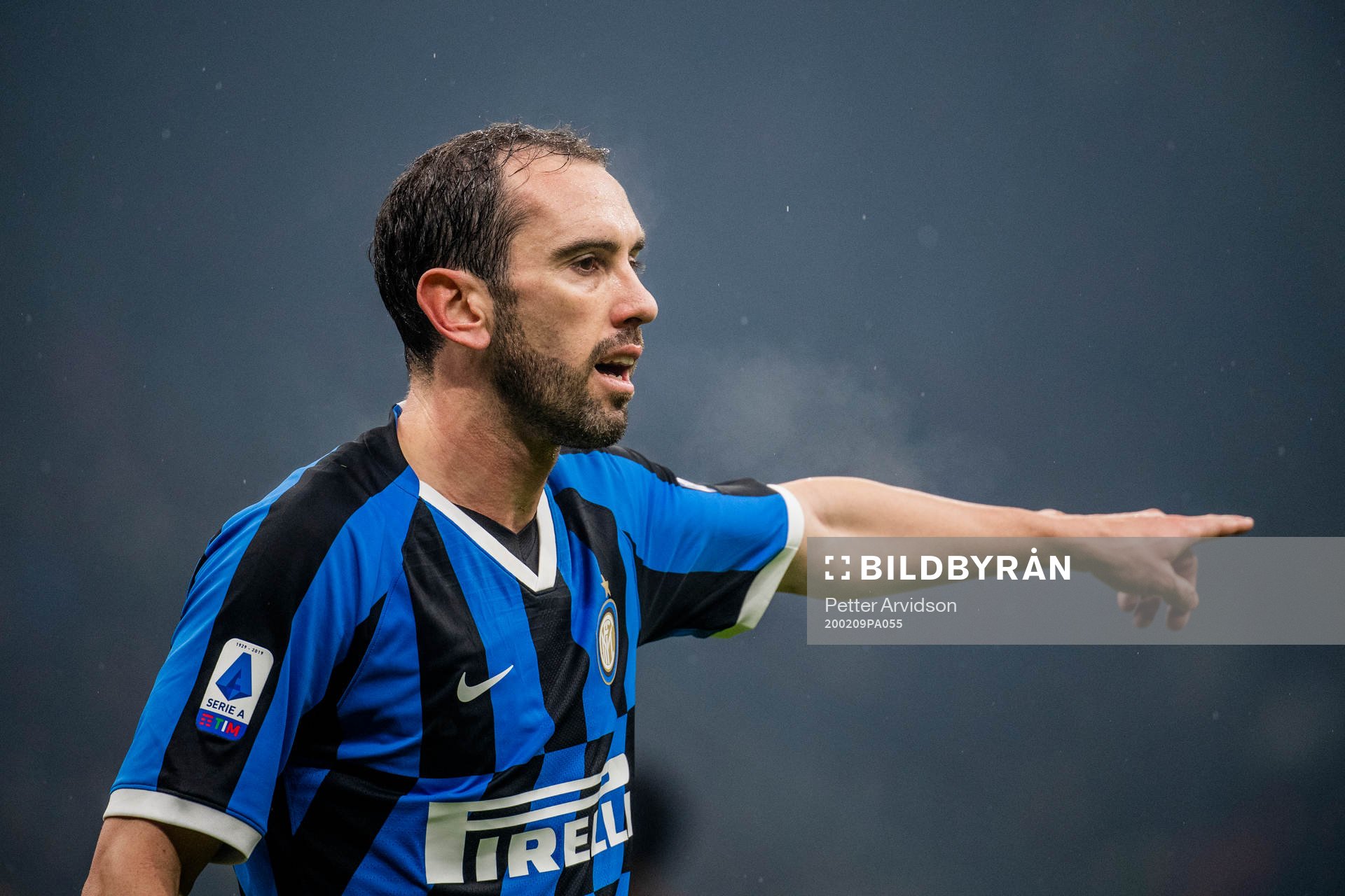 Diego Godin of Inter during the Serie A match between Inter and Milan on February 9, 2020 in Milano.