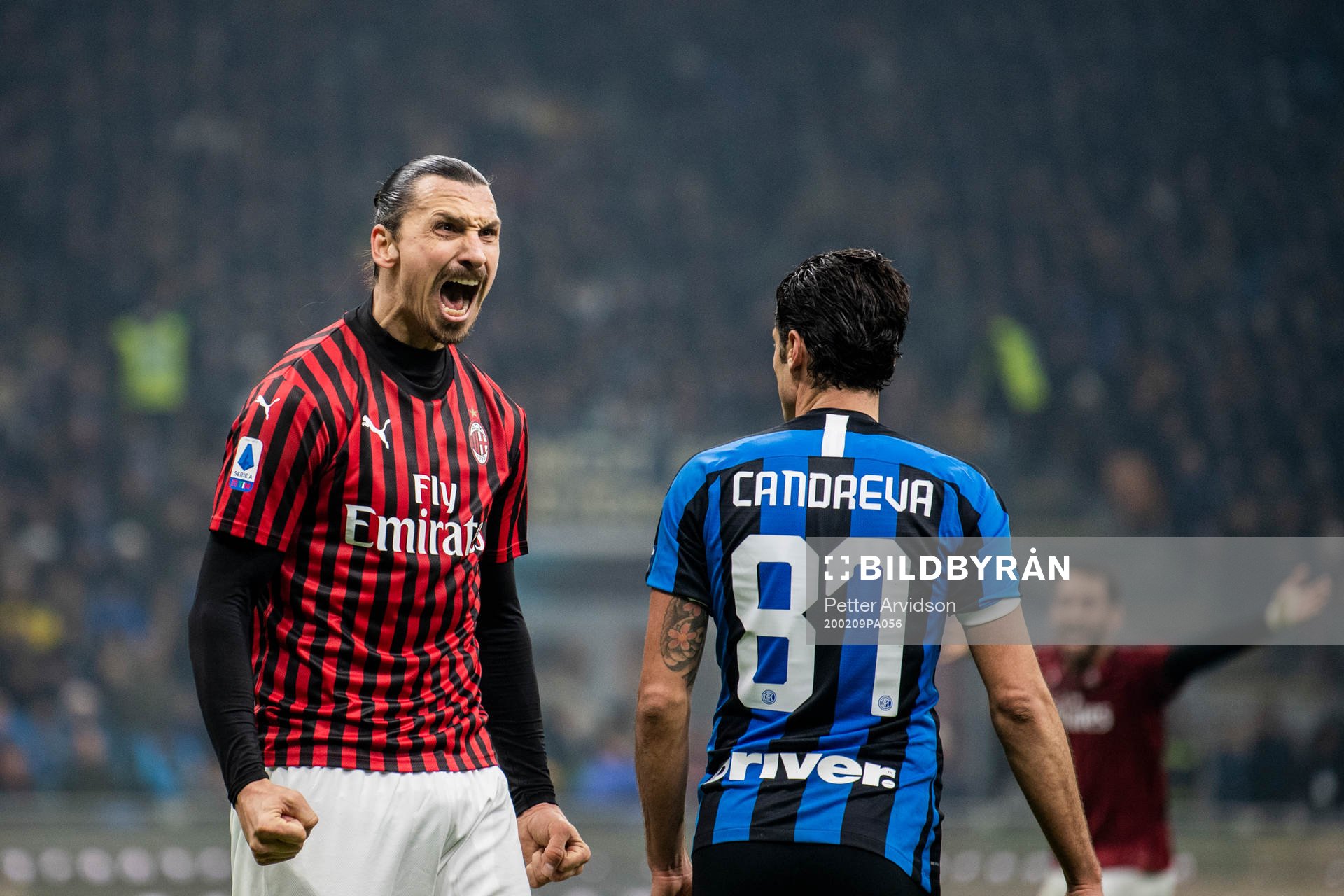 Zlatan Ibrahimovic of Milan celebrates