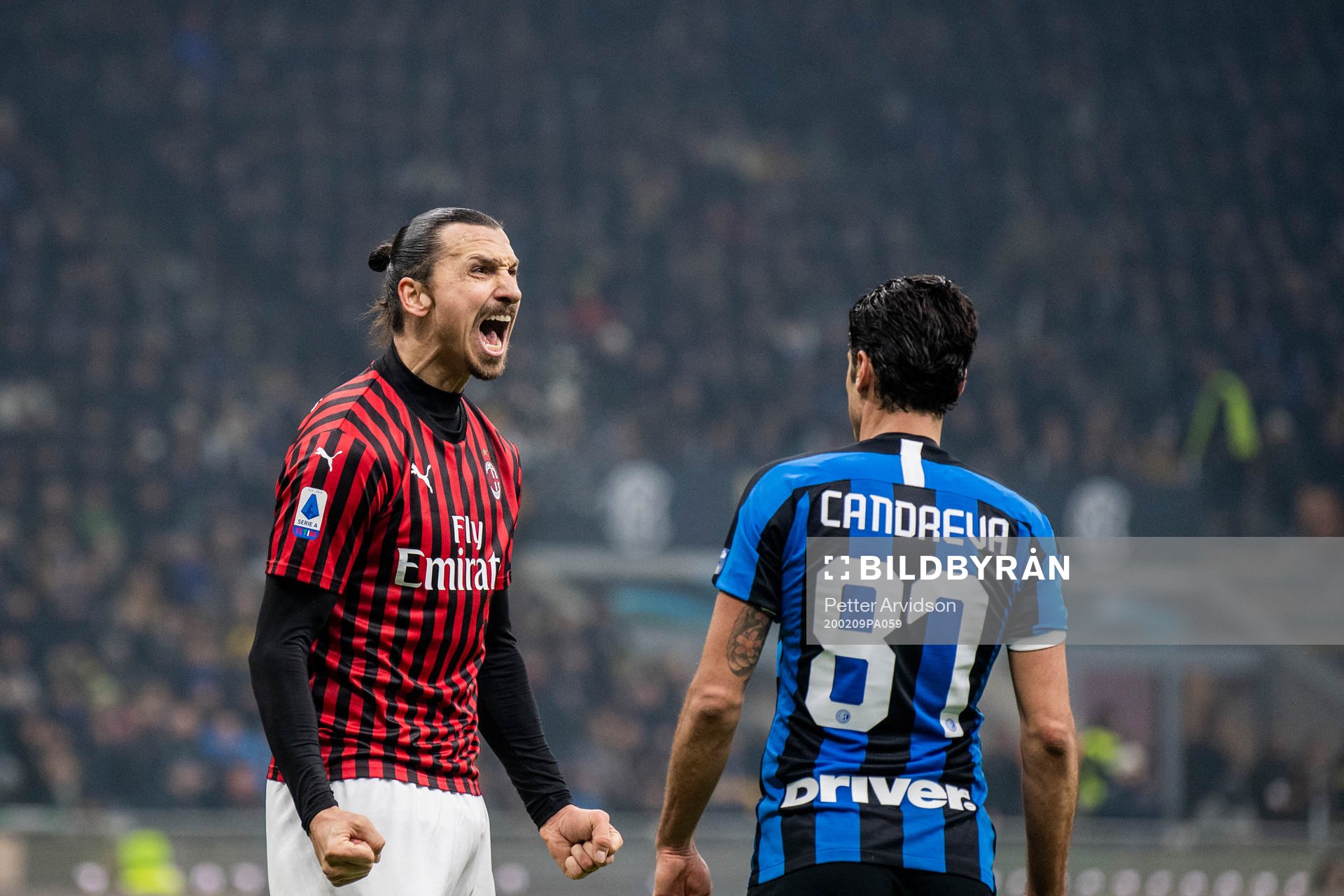 Zlatan Ibrahimovic of Milan celebrates