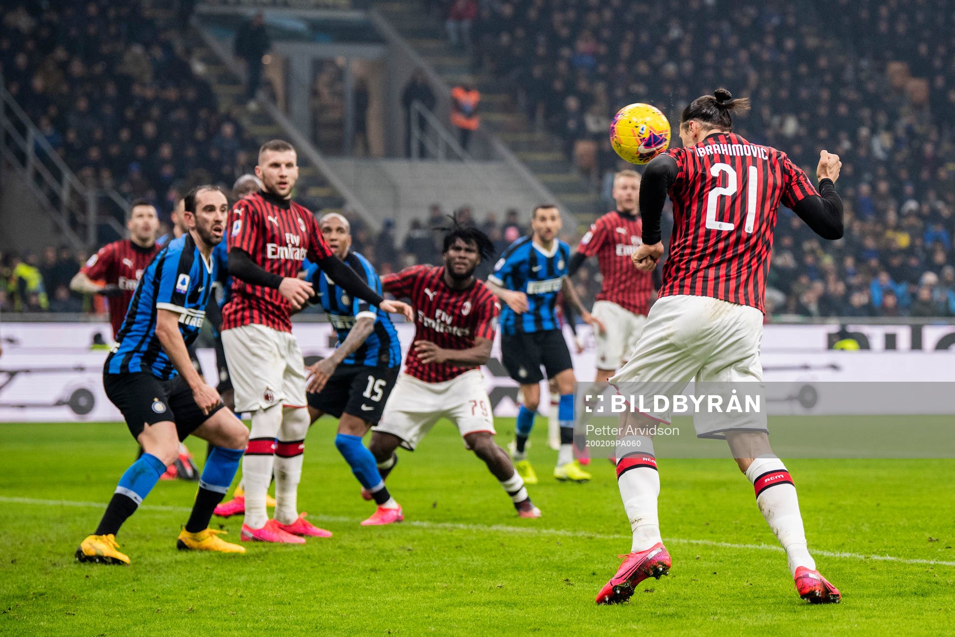 Zlatan Ibrahimovic of Milan scores 0-2