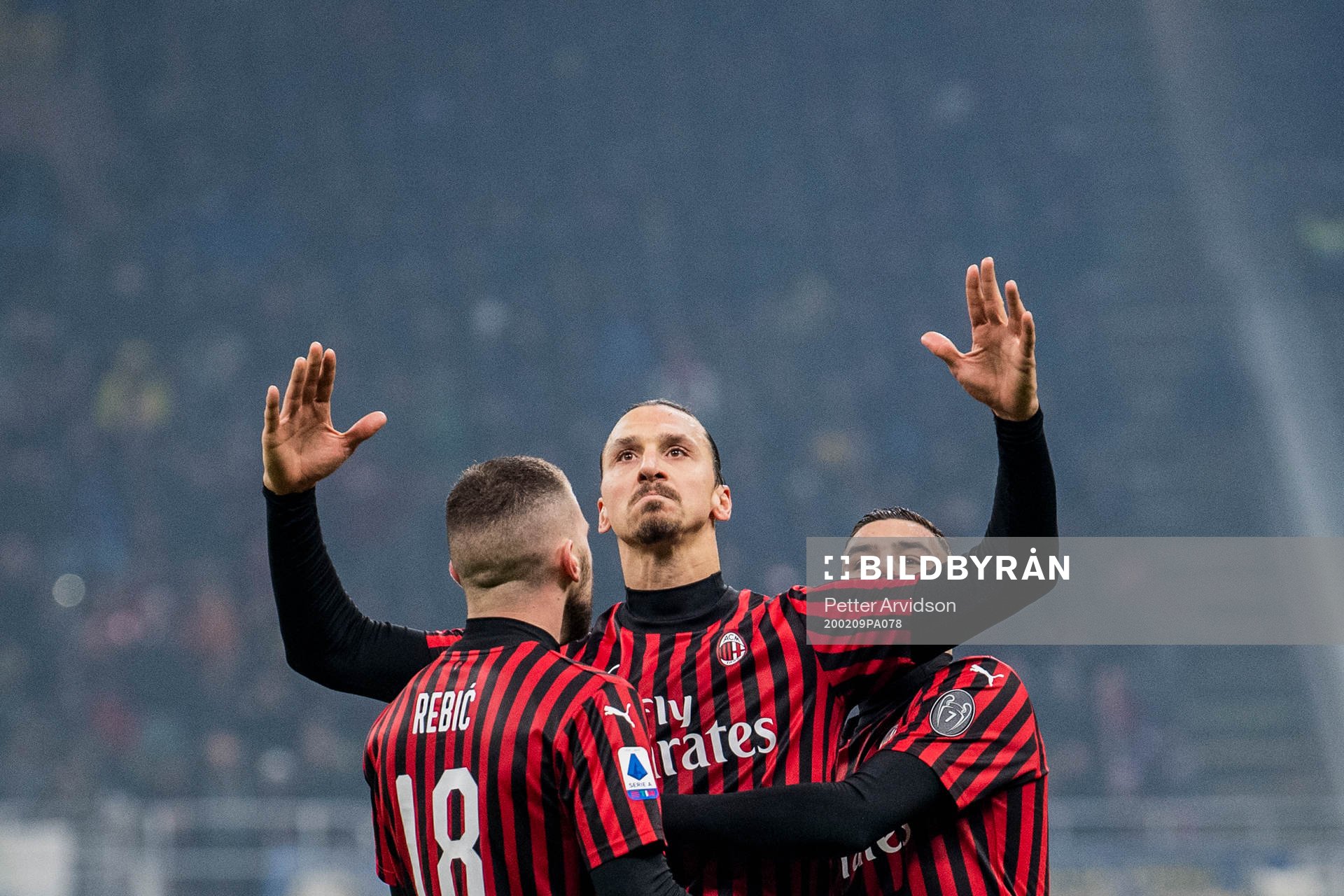 Zlatan Ibrahimovic of Milan celebrates